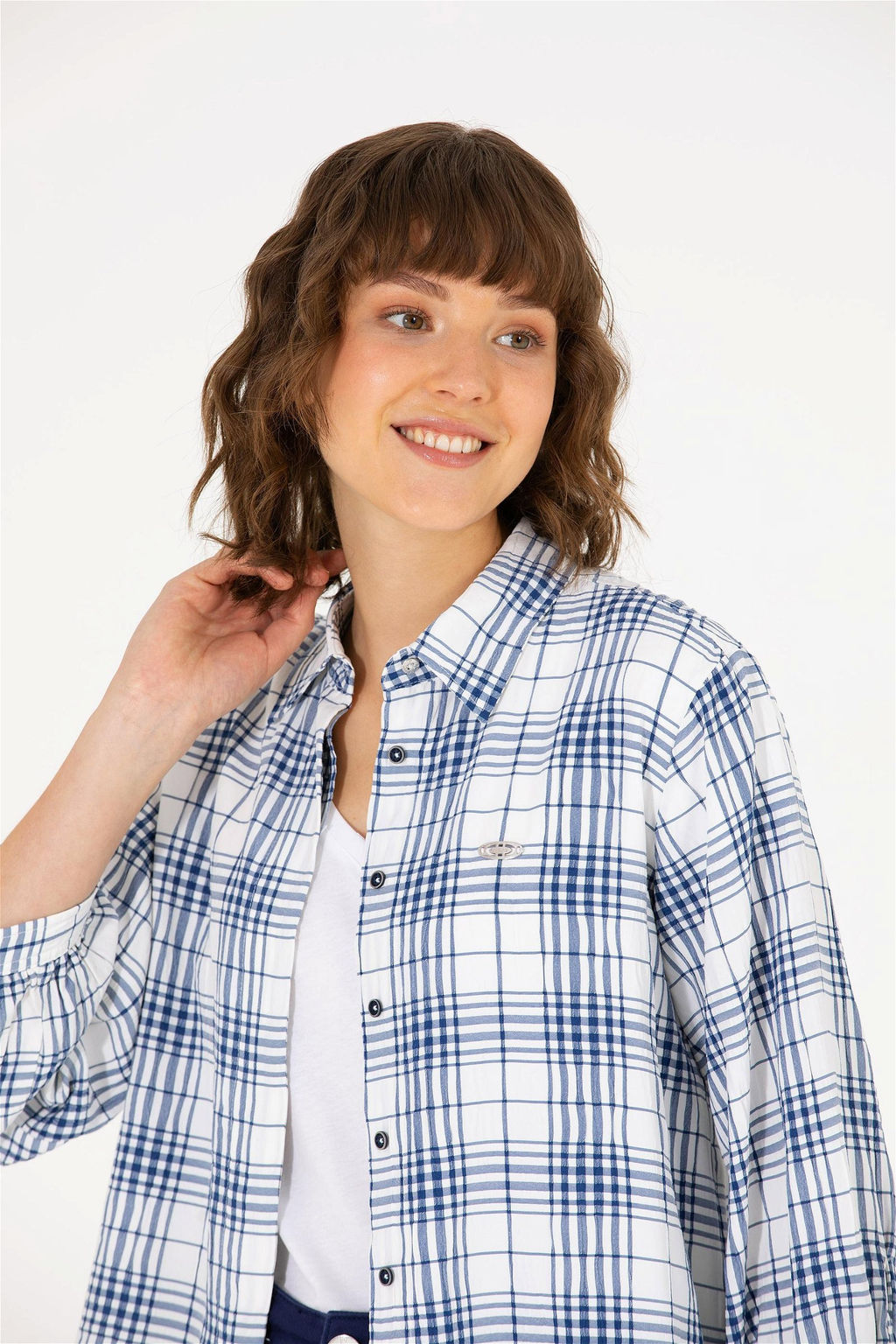 Женская темно-синяя рубашка с длинным рукавом Неожиданная скидка в корзине - U.s. polo assn фото 3