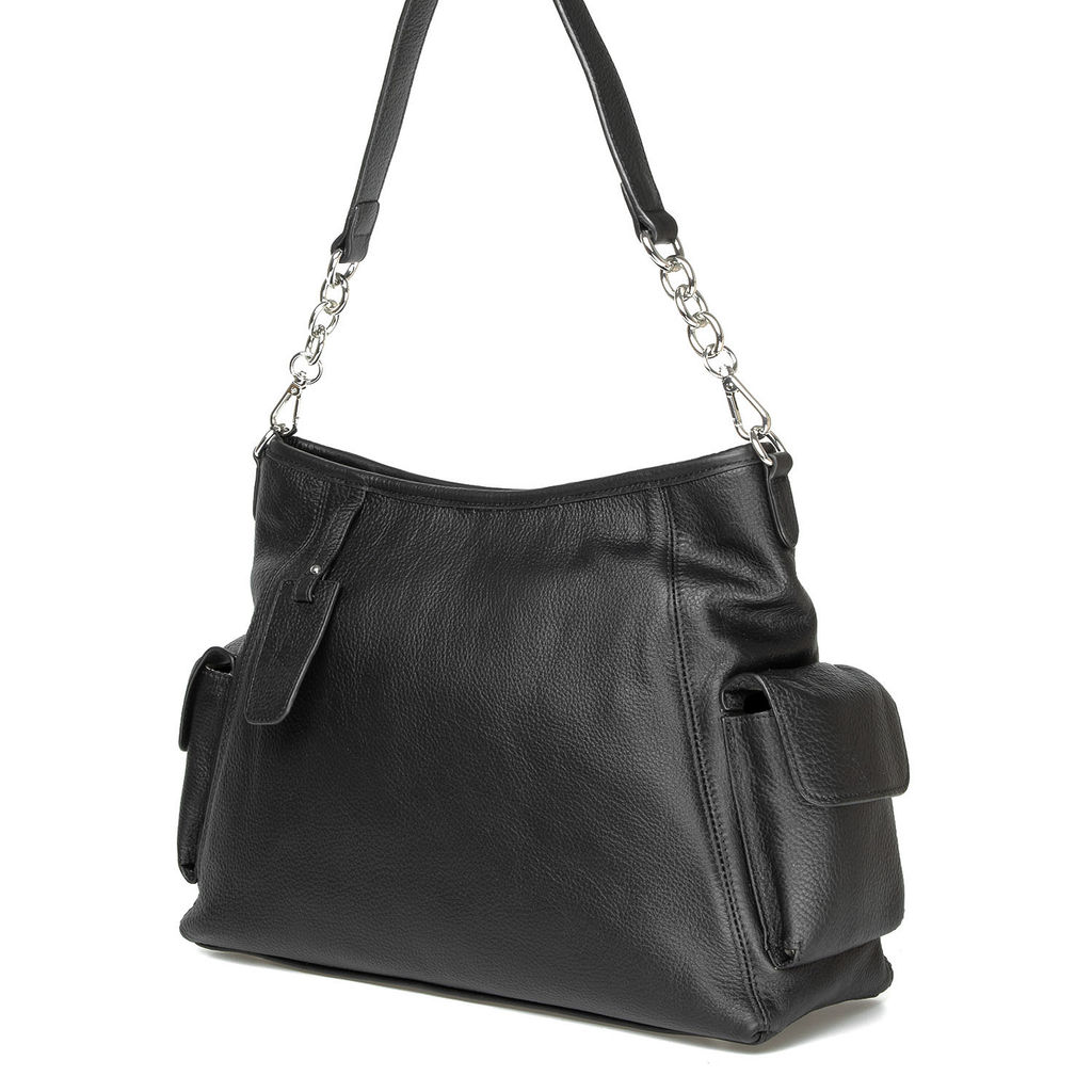 SJ7651 black, Женская кожаная сумка, Barcelo Biagi