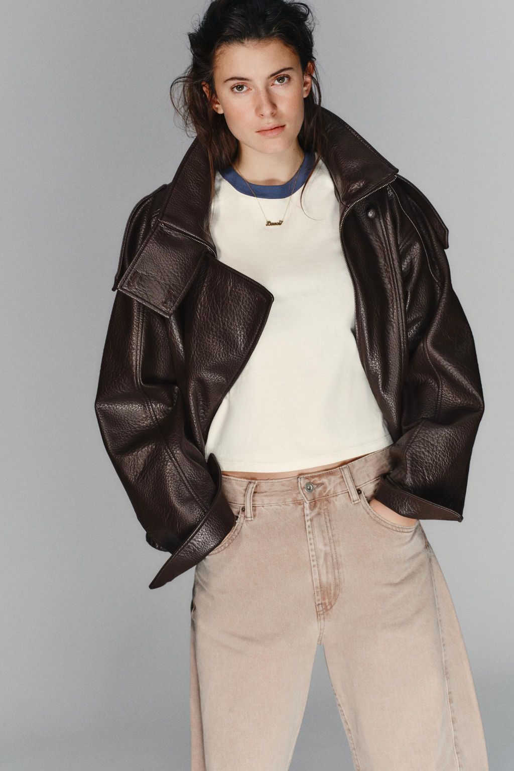 TRF MID-WAIST BAGGY BALLOON JEANS - Zara фото 3