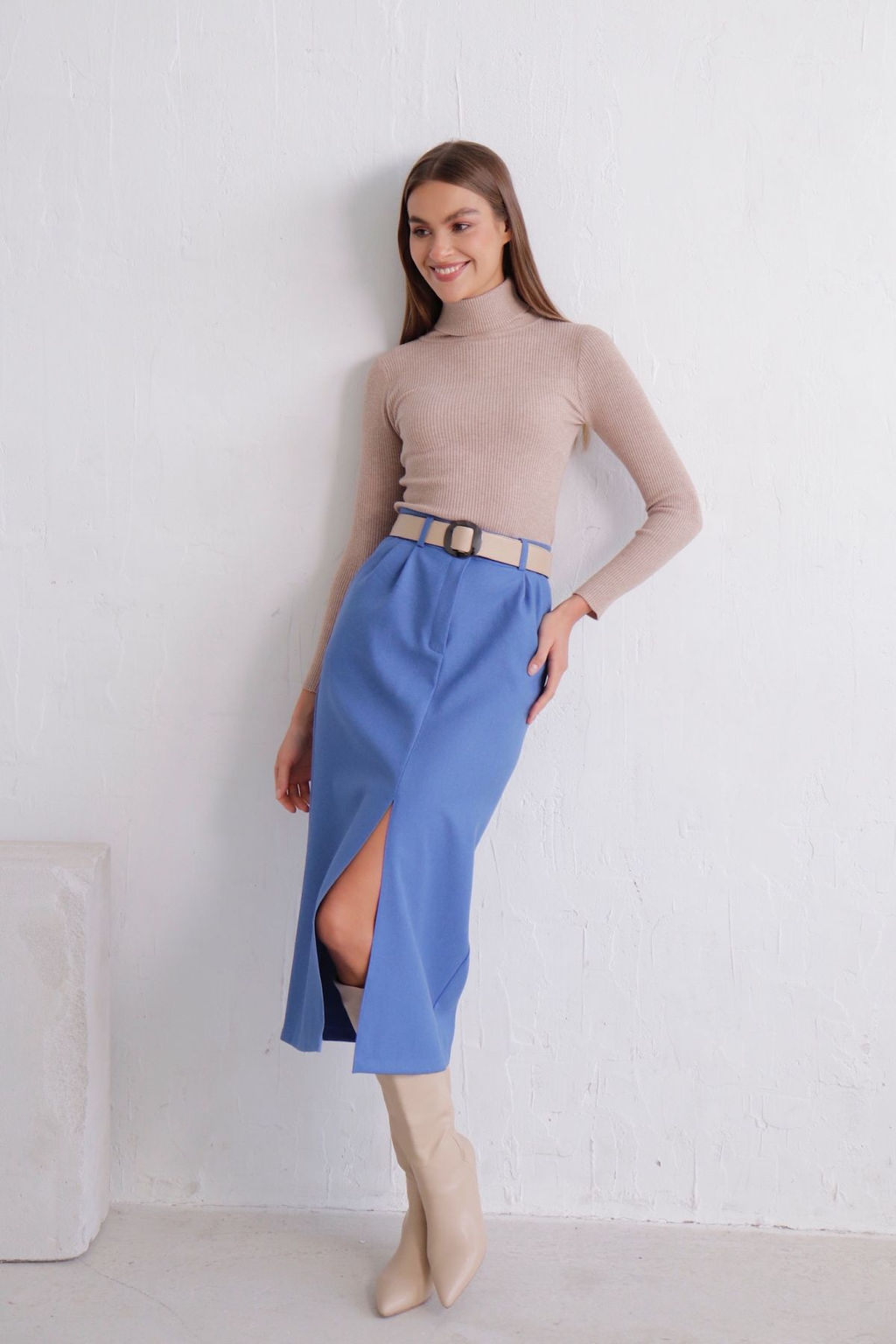 11823 Юбка миди-макси голубая - Martichelli фото 7