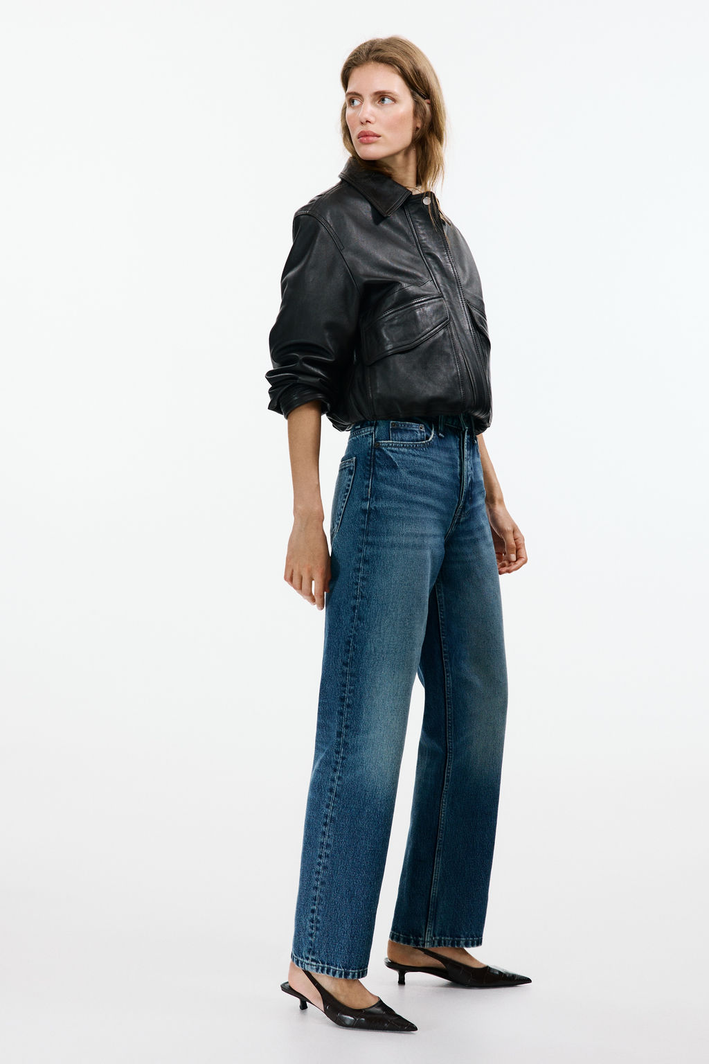 Straight High Waist Ankle Jeans - H&m фото 11