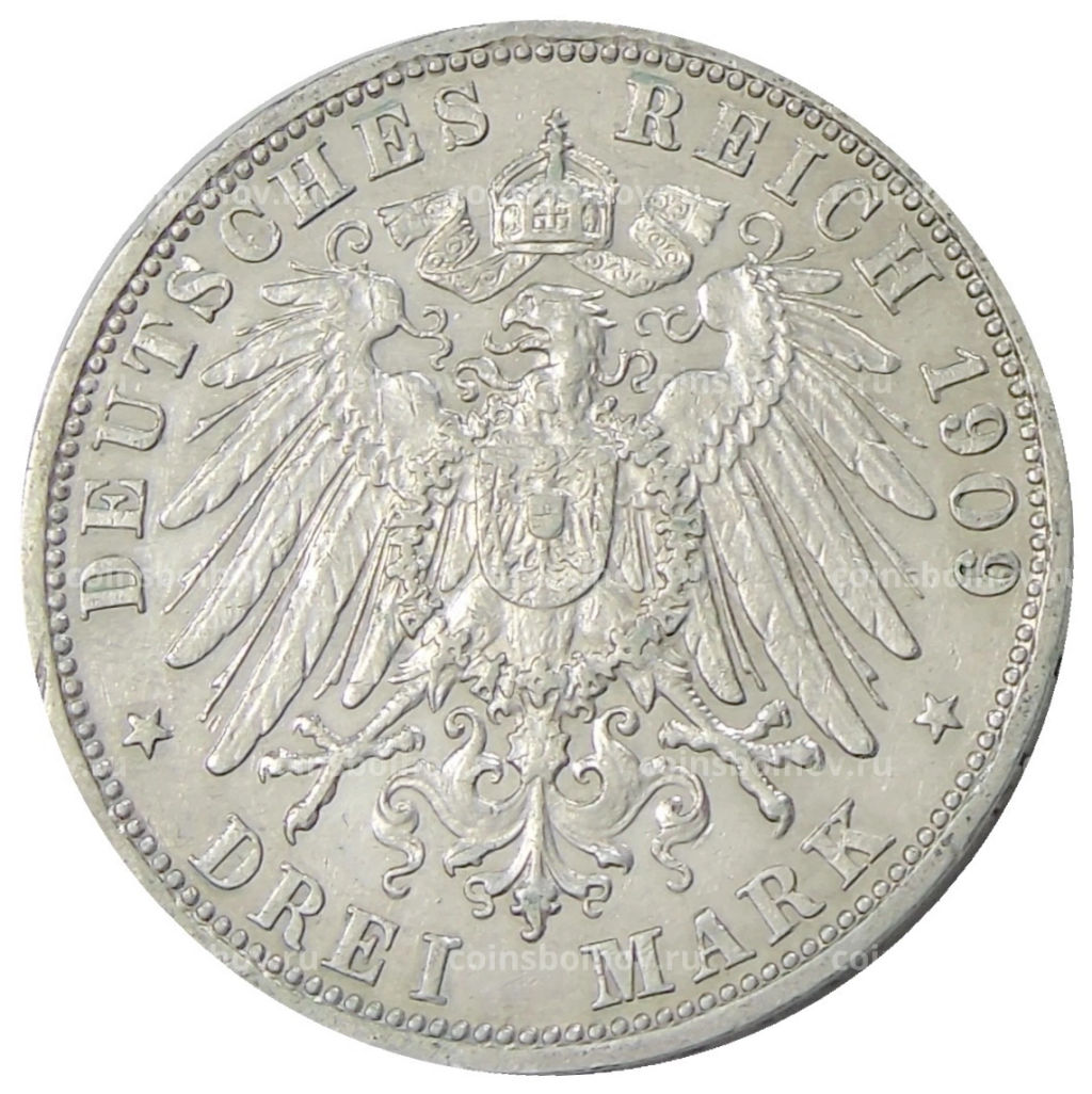 3 марки 1909 года G Германия (Баден)