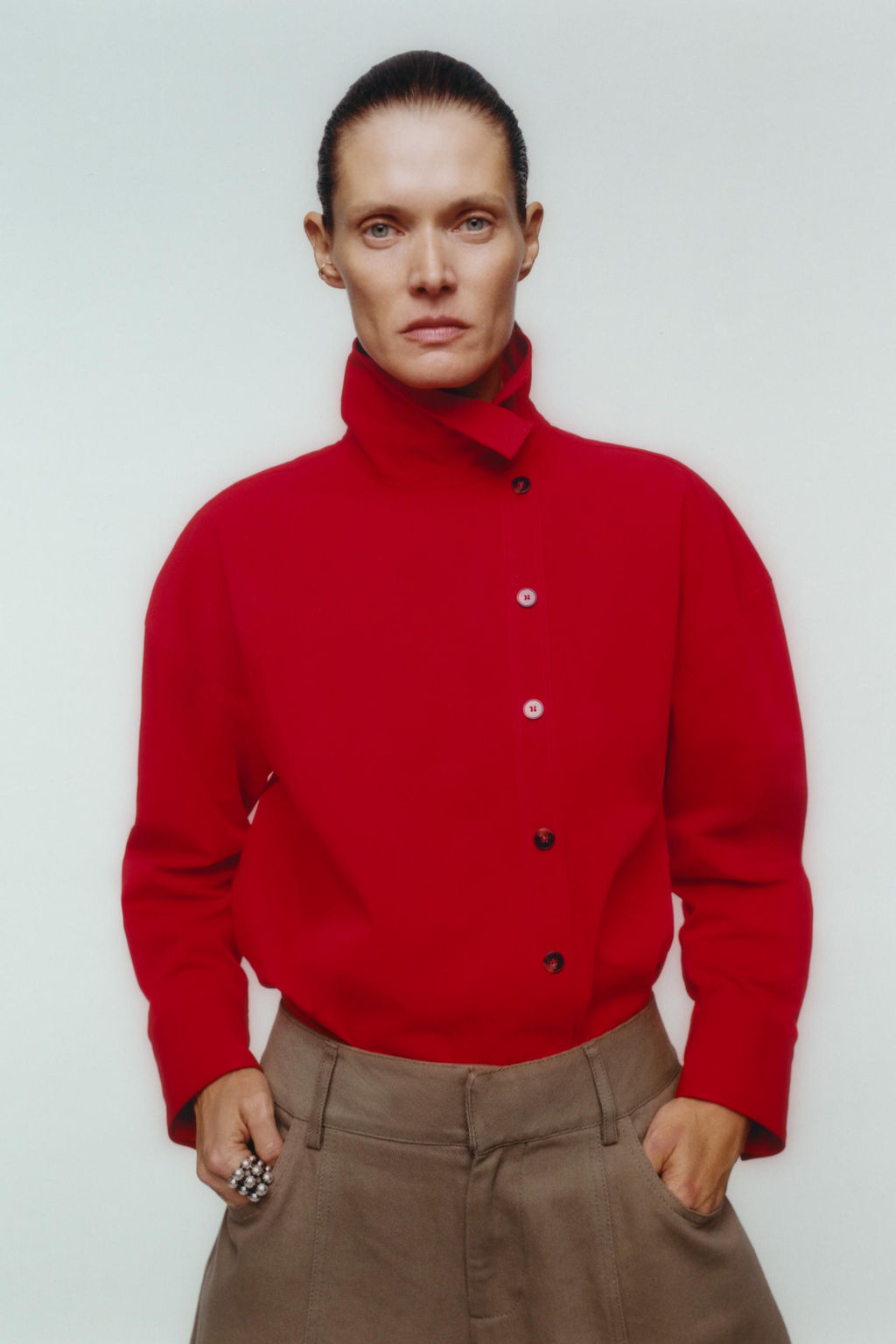 HIGH NECK WRAP SHIRT - Zara фото 8