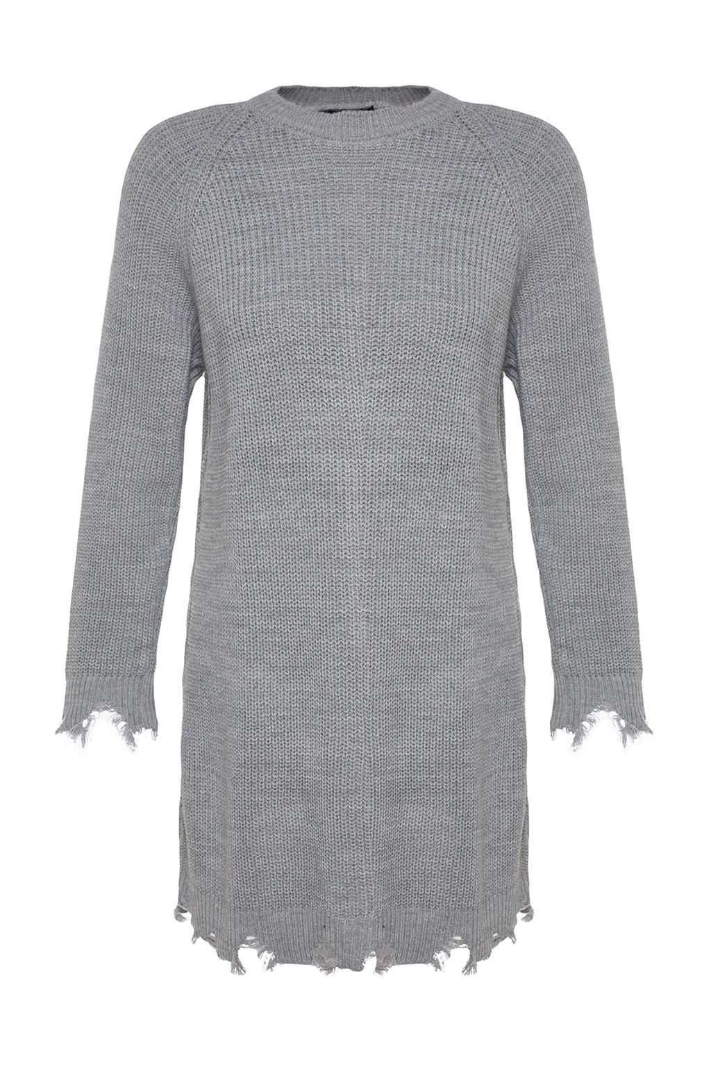 TRENDYOLMILLA Haki Mini Triko Genis Kal?p Ak?tma Detayl? Duz Elbise TWOAW24EL00113 фото 12