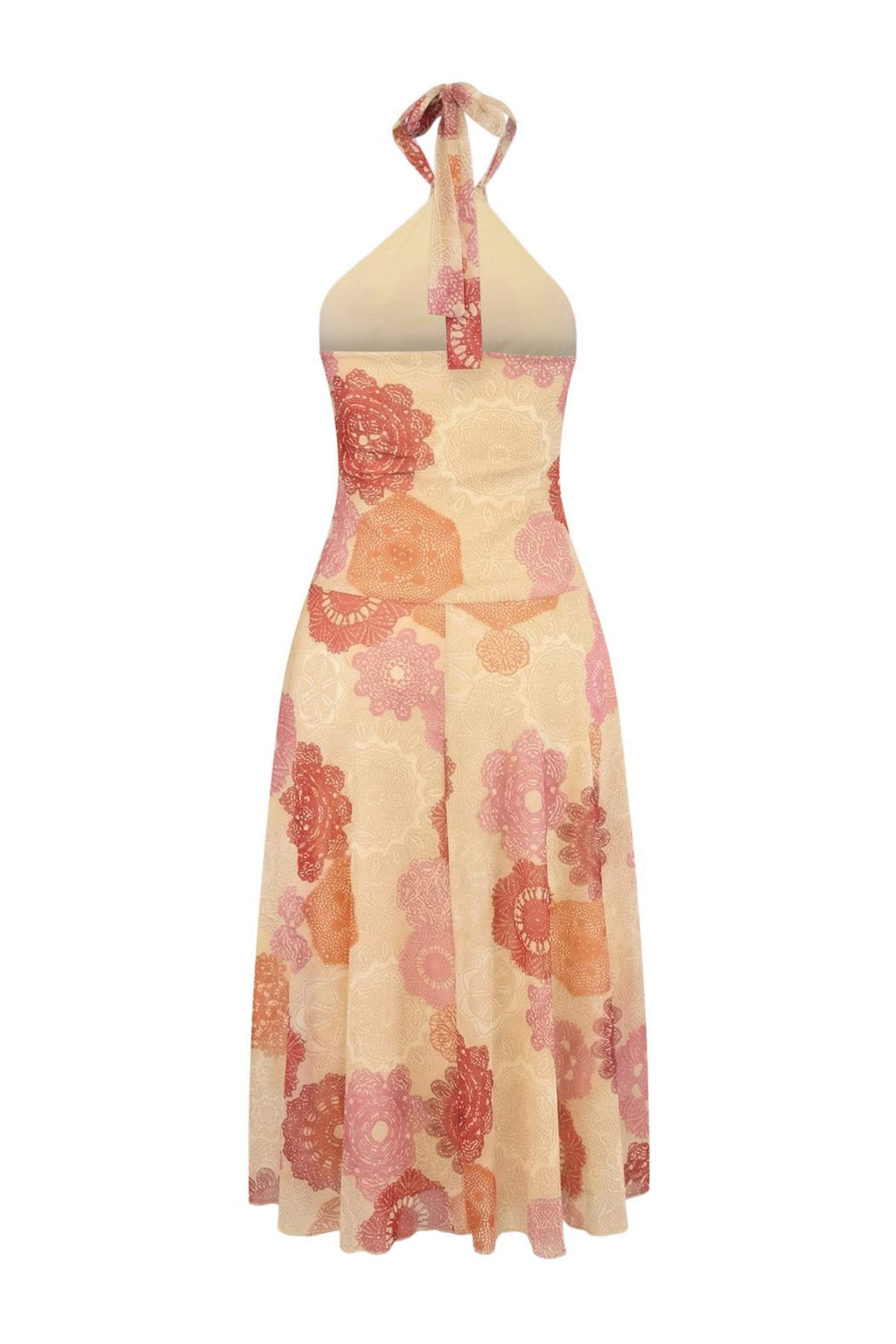 Limited Edition Ekru Sal Desen Skater Boyundan Baglamal? Kolsuz Tul Orme Elbise TWOSS26EL00407 - Trendyolmilla фото 2