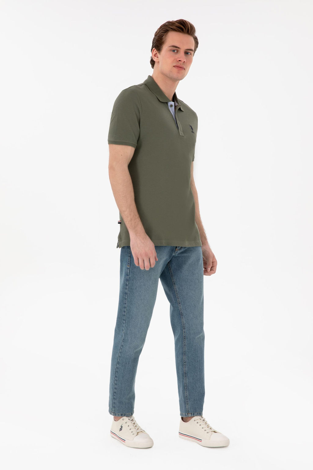 Erkek Regular Fit Polo Yaka Koyu Haki Basic Ti__rt Sepette S_rpriz _ndirim - U.s. polo assn фото 4