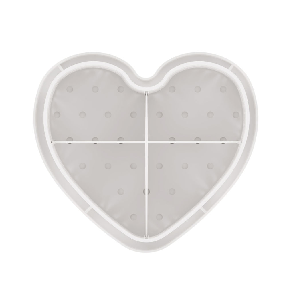Цена за 2 шт. Подставка под столовые приборы "Сердце" белый М6252