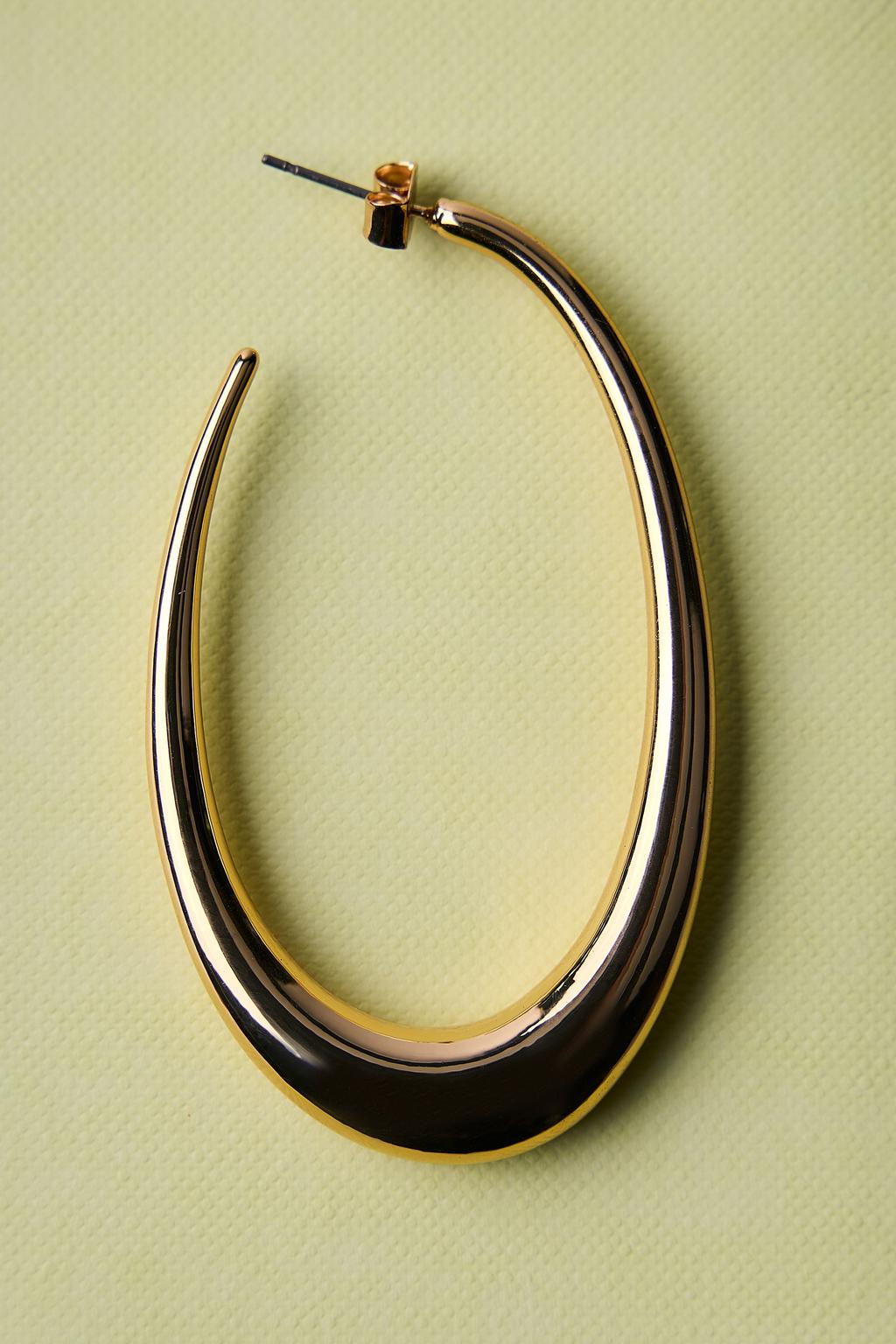 OVAL HOOP EARRINGS - Zara фото 6
