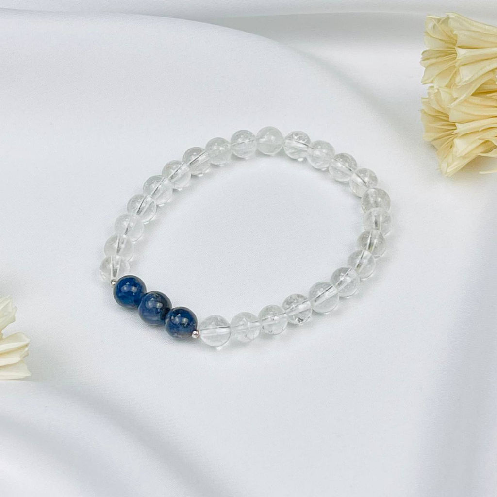 Браслет из Горного Хрусталя и Иолита - Радуга самоцветов фото 2