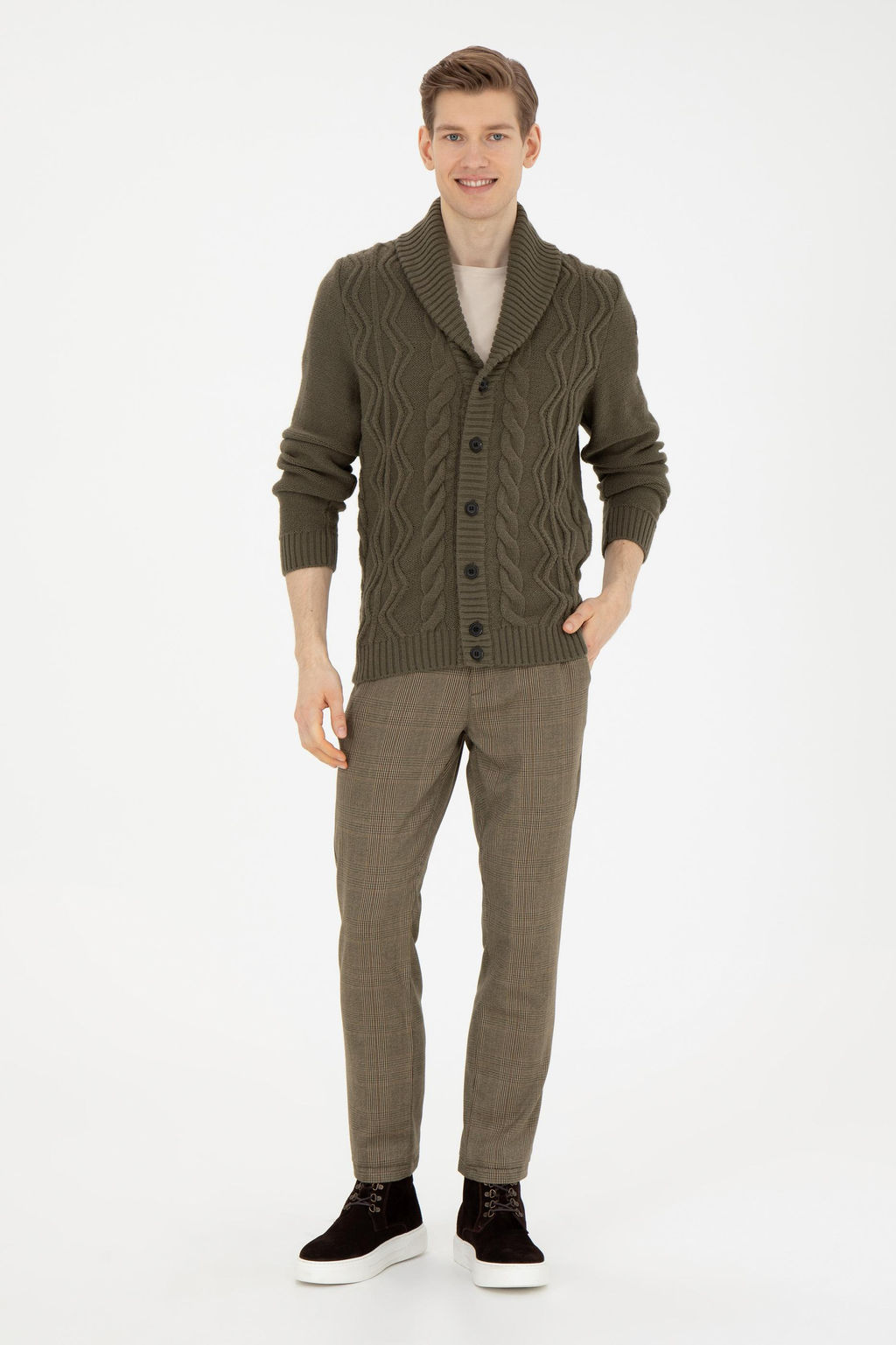 Erkek Slim Fit Coconut Kanvas Pantolon