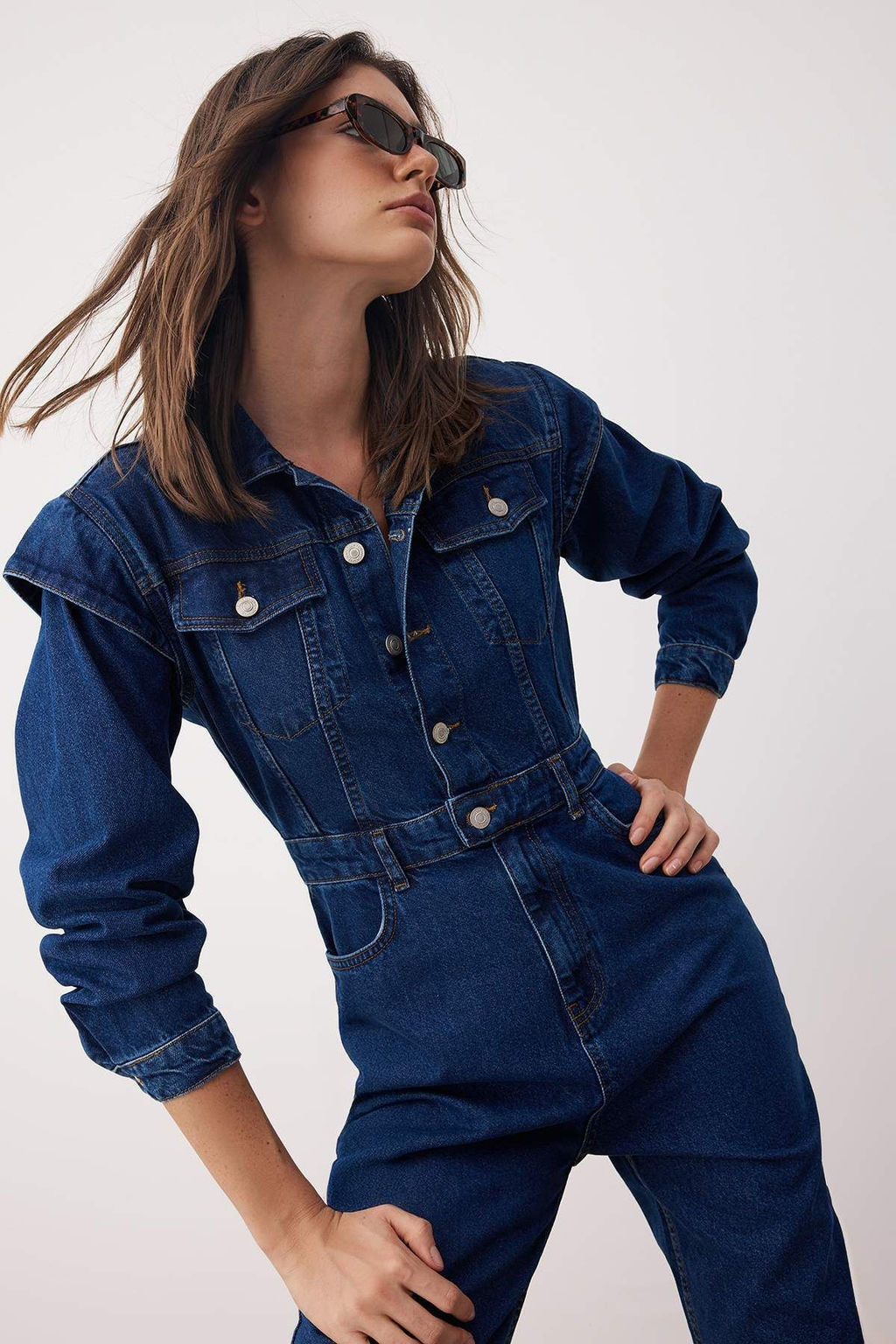 Trendyolmilla Limited Edition Indigo Dikis Detayl? Denim Tulum TWOAW22TU0040  фото 2