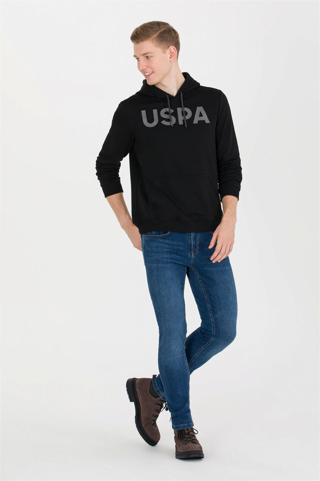 U. S. Polo Assn / Мужской черный базовый свитшот - U.s. polo assn фото 7