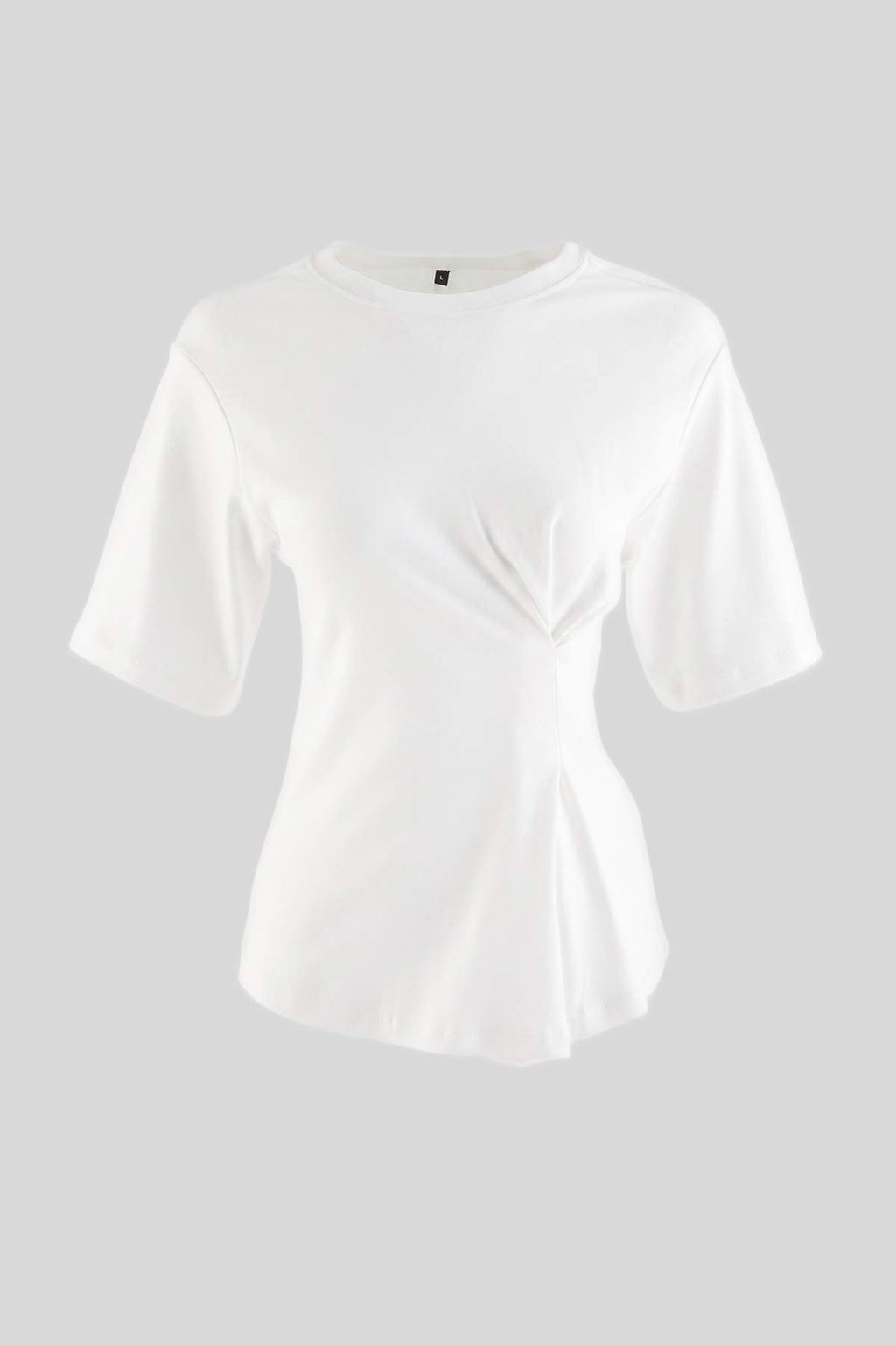 Ekru Burgu Detayl_ Bisiklet Yaka Fitted _nterlok _rme T-Shirt TWOAW27TS00006 - Trendyolmilla фото 5