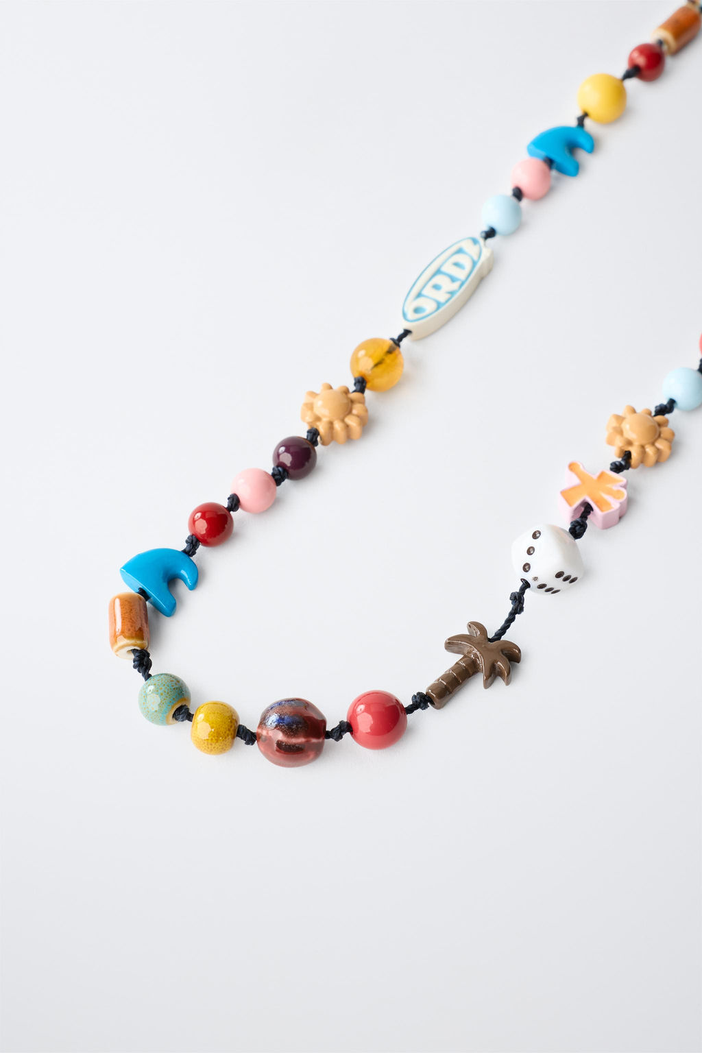 COLLAR CORD?N ABALORIOS LOGO / Multicolor - Zara фото 3