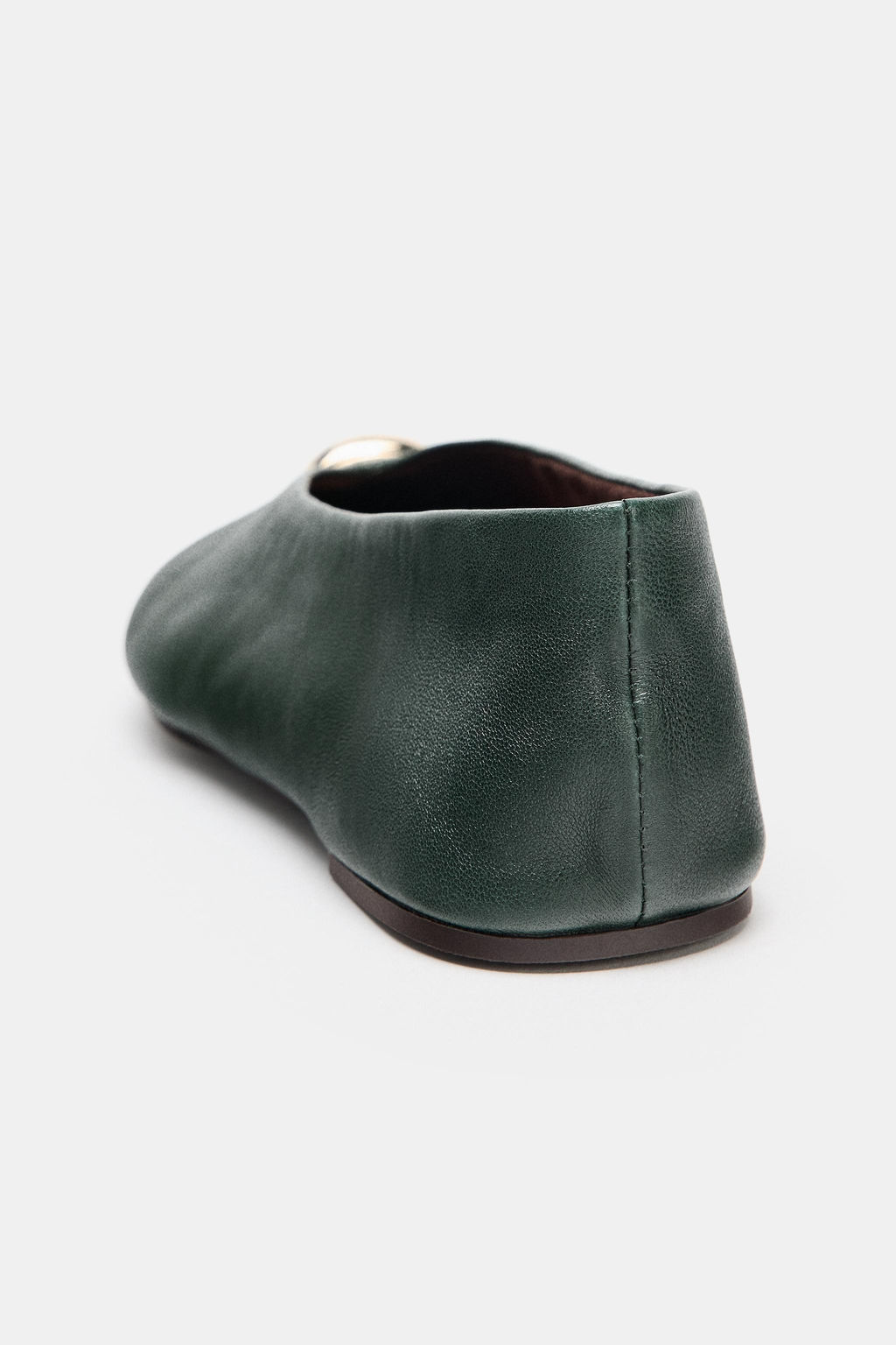 LEATHER BALLET FLATS WITH APPLIQU_ - Zara фото 11