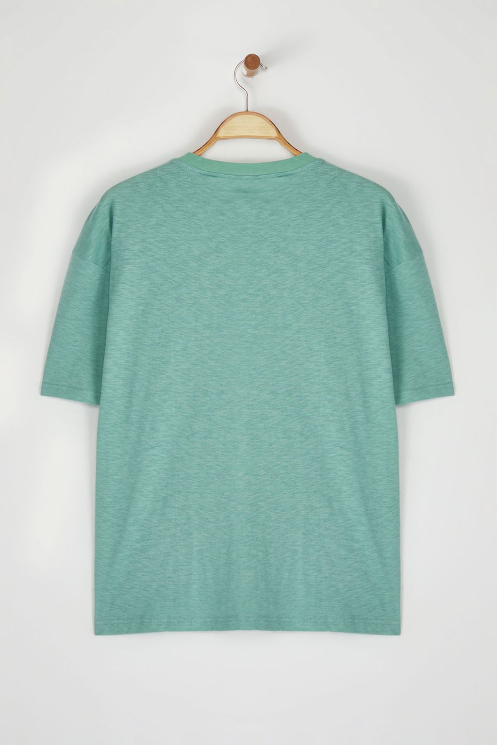TRENDYOL MAN Mint Oversize/Genis Kesim Palmiye Nak?sl? %100 Pamuk T-Shirt TMNSS25TS00055 - Trendyolmilla фото 2