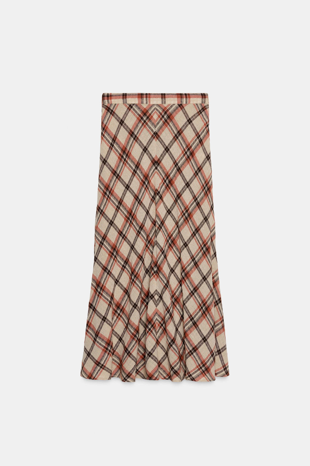 CHECKED MIDI SKIRT - Zara фото 5