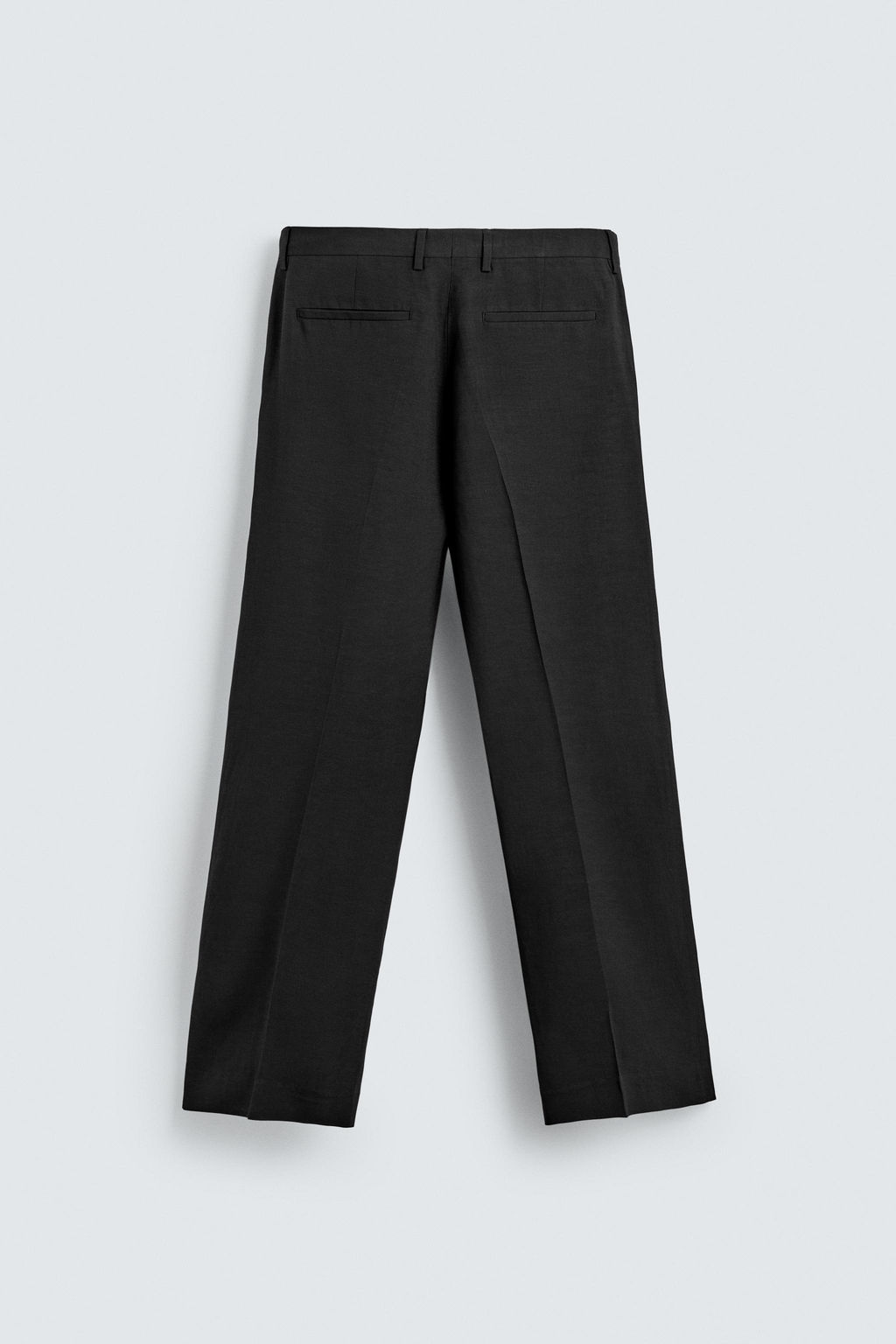 PANTAL?N TRAJE RELAXED FIT VISCOSA - LINO / Negro