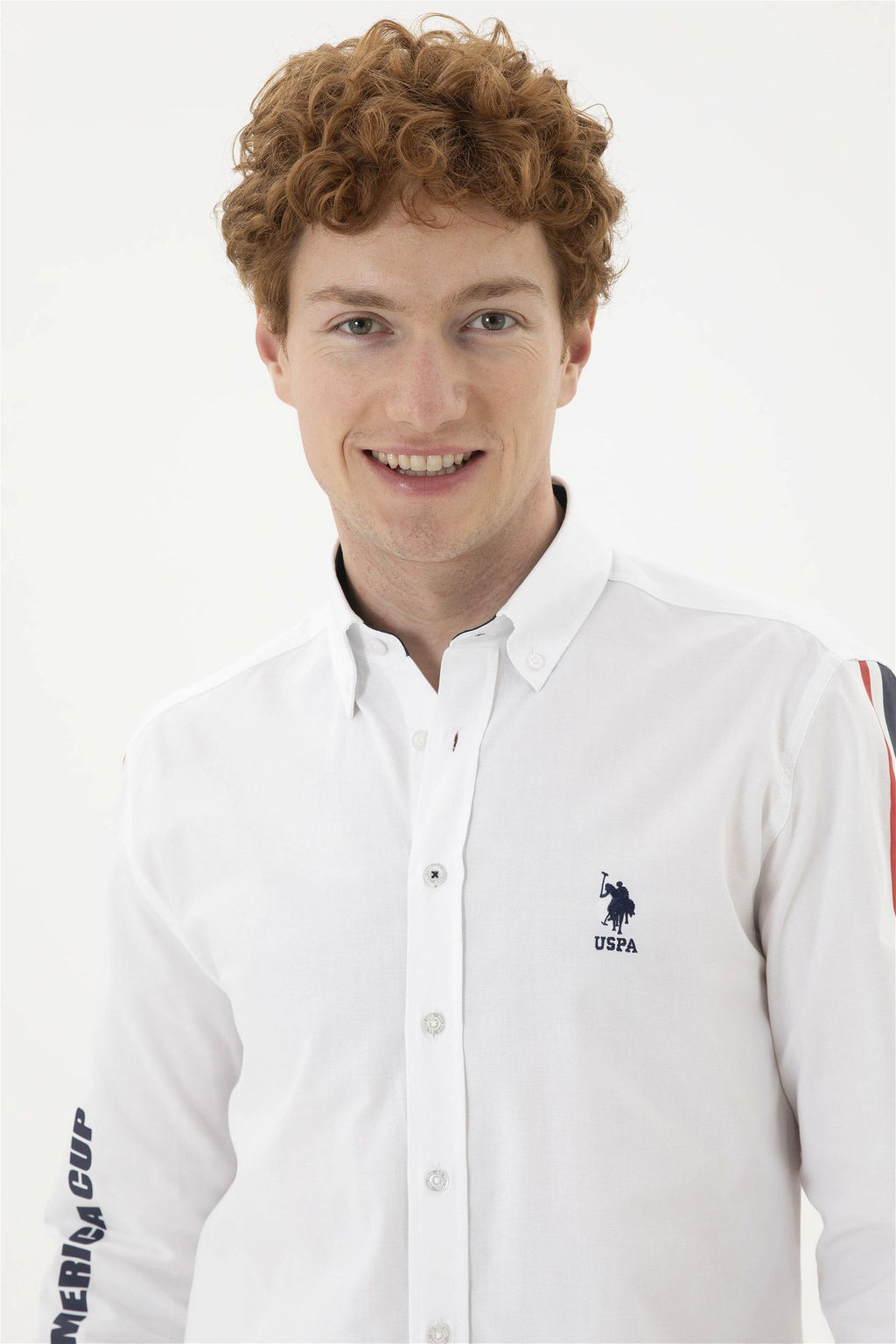 U. S. Polo Assn / Мужская белая рубашка с длинным рукавом - U.s. polo assn фото 2