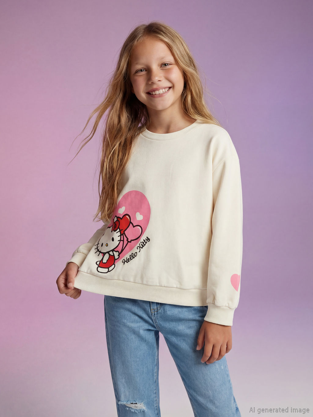 Hello Kitty Bask?l? K?z ?ocuk Sweatshirt