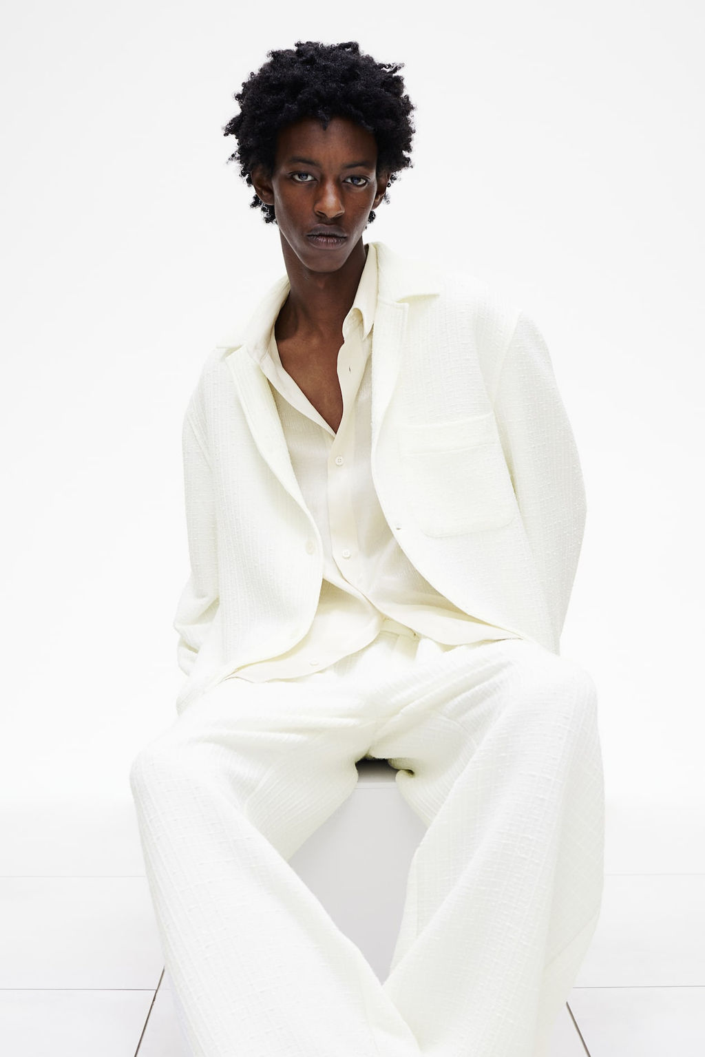 Pantalon texturizado Relaxed Fit - H&m фото 2