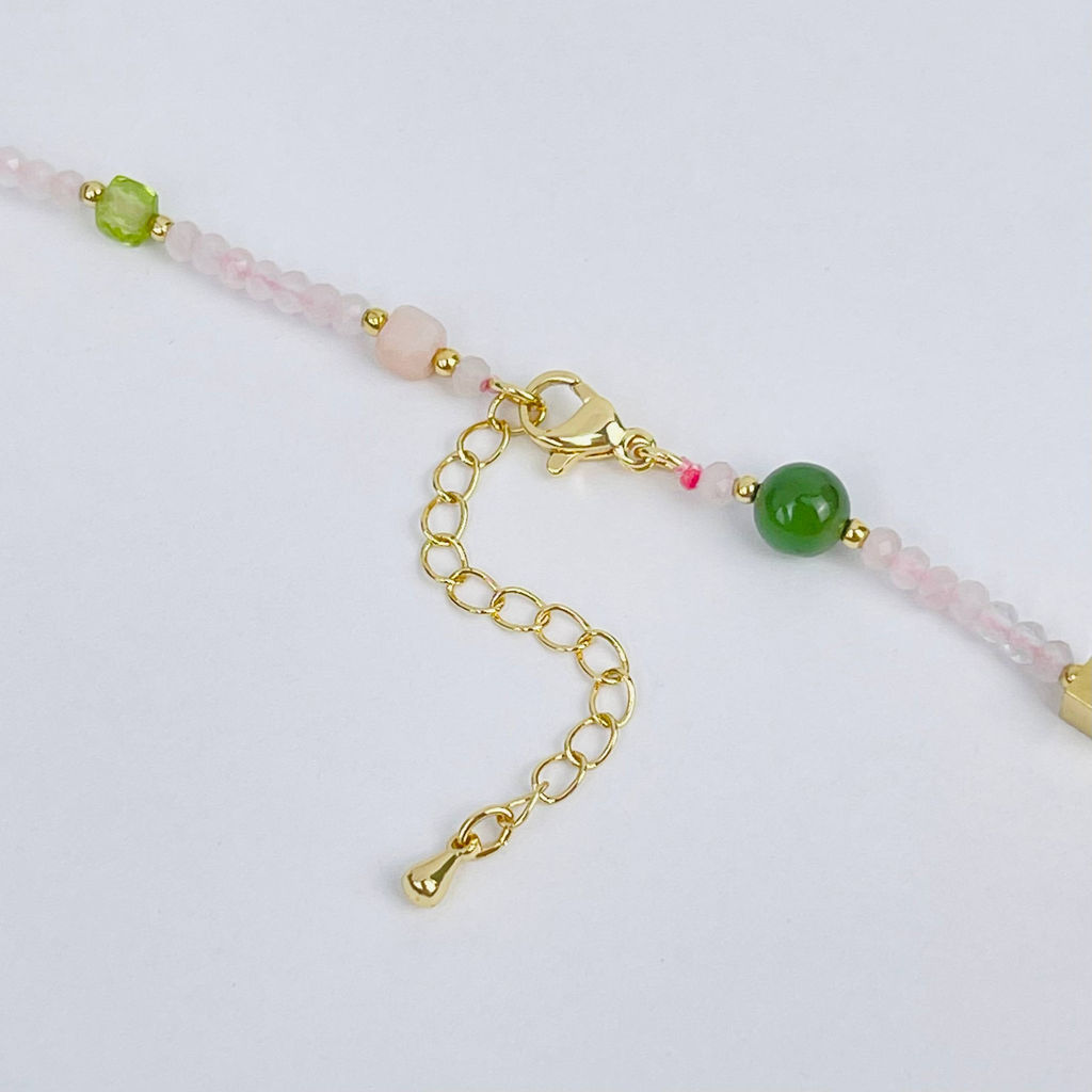 Колье из Розового кварца и Самоцветов 39 см +