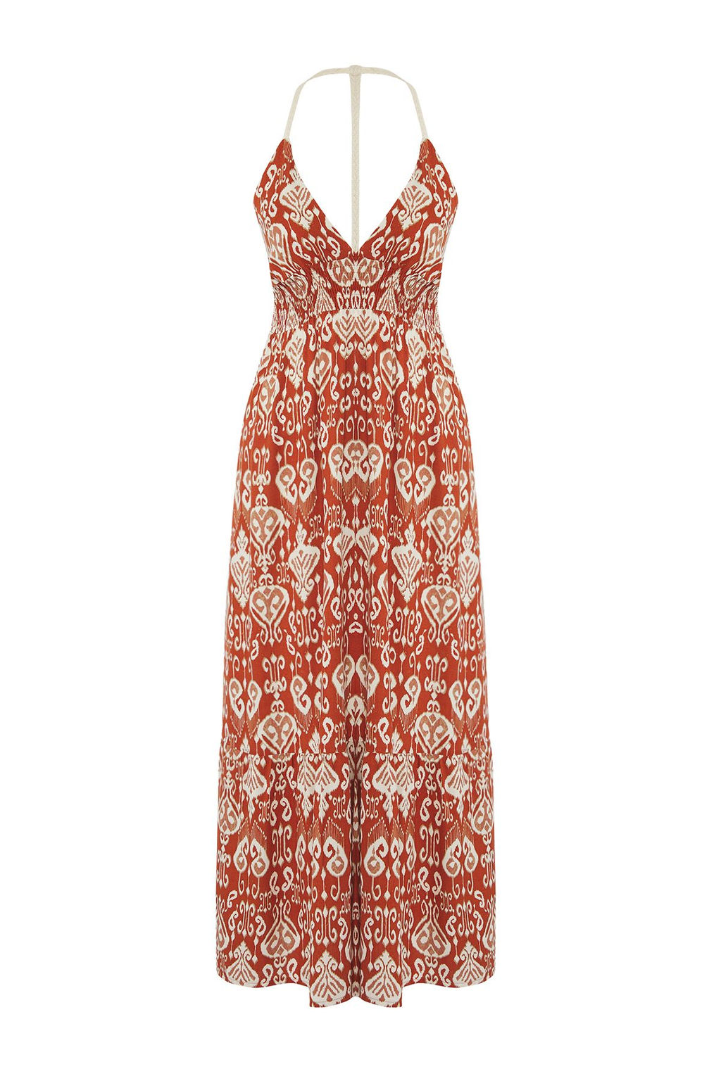 Trendyolmilla Haki Maxi Dokuma Plaj Elbise TBESS25EL00109