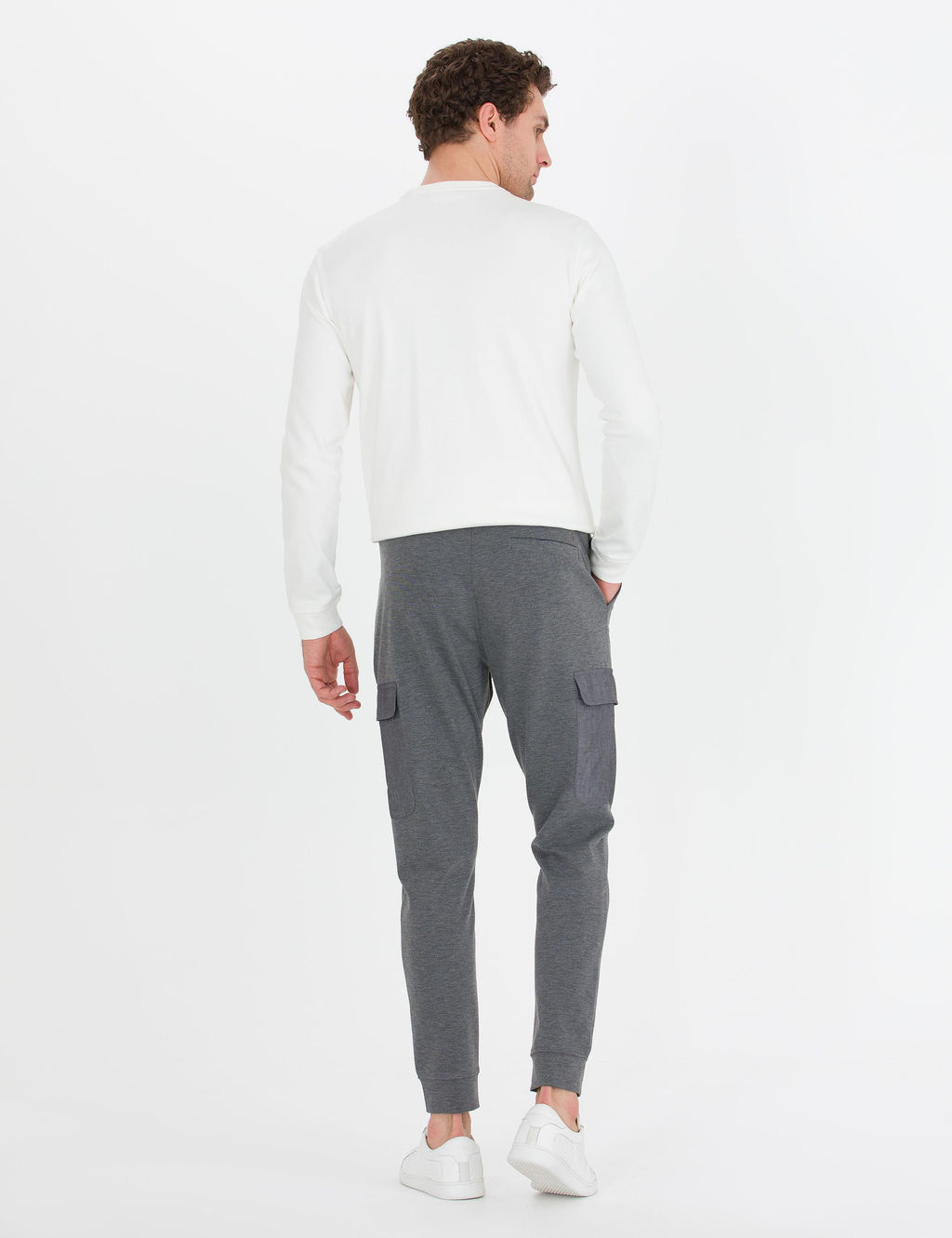 Серые меланжевые спортивные штаны-джоггеры - Cacharel фото 4