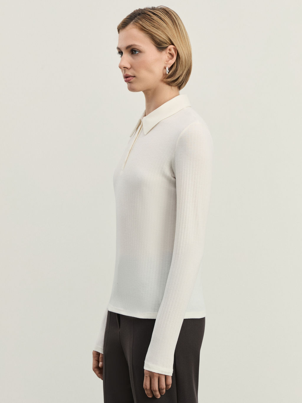 Джемпер поло в рубчик / Zarina  фото 4