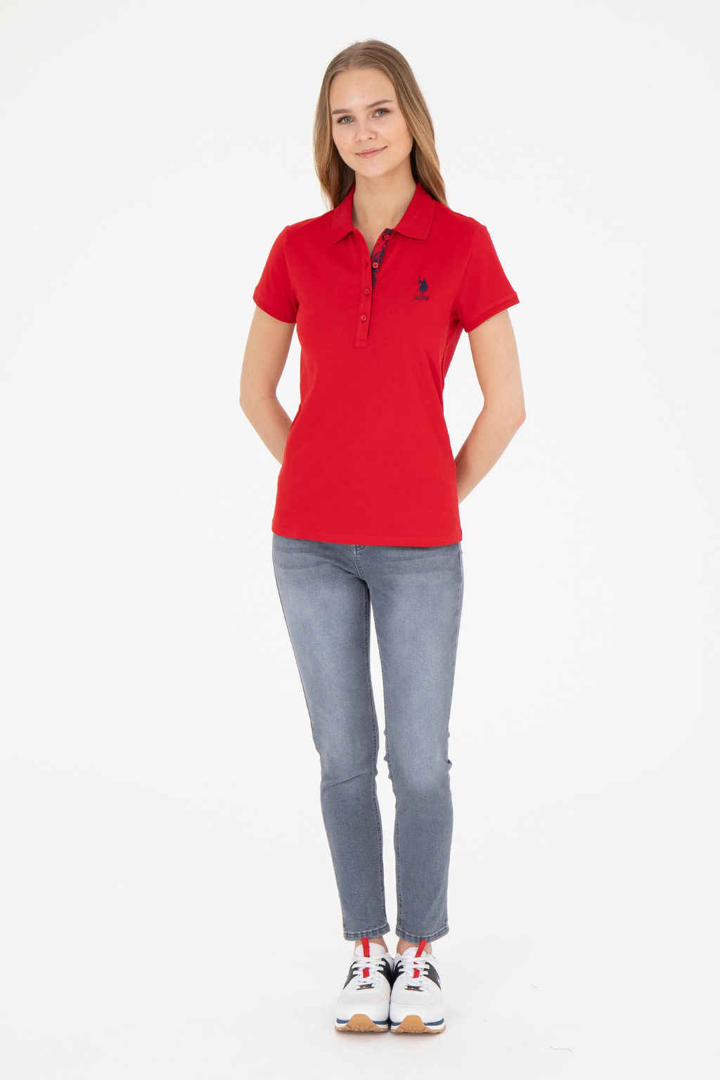 Женская красная базовая футболка Неожиданная скидка в корзине - U.s. polo assn фото 11