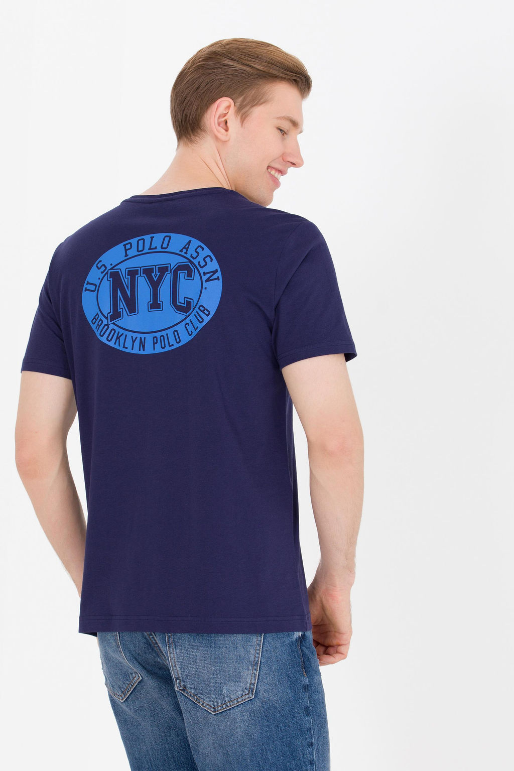 U. S. Polo Assn Мужская темно-синяя футболка с круглым вырезом - U.s. polo assn фото 5