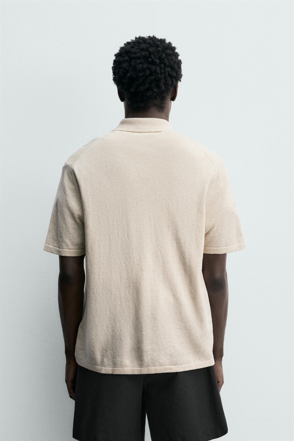 CAMISA PUNTO ALGOD?N - LINO / tostado - Zara фото 3