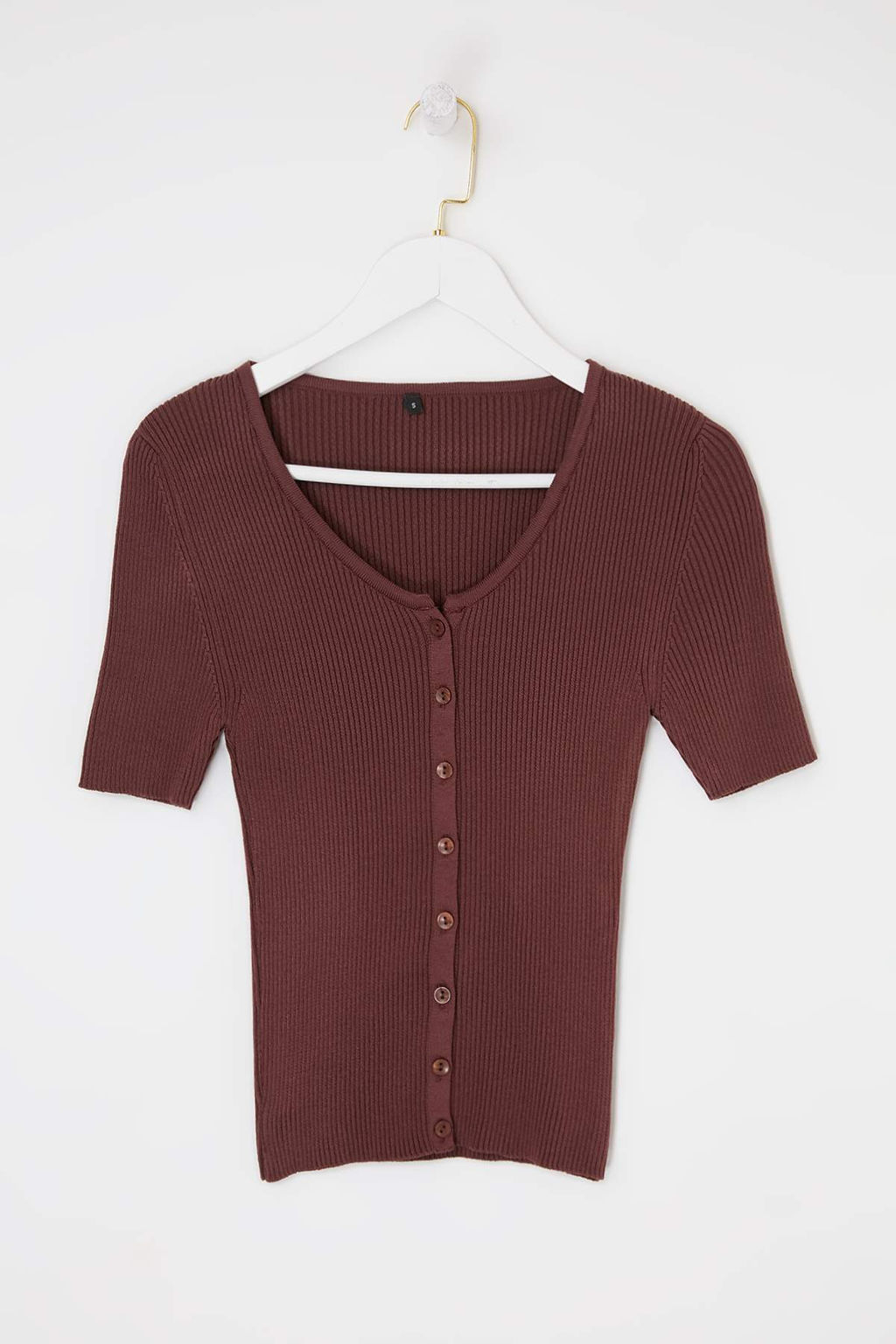 Kahverengi More Sustainable Basic V Yaka Bluz TWOSS26BZ00504 - Trendyolmilla фото 5