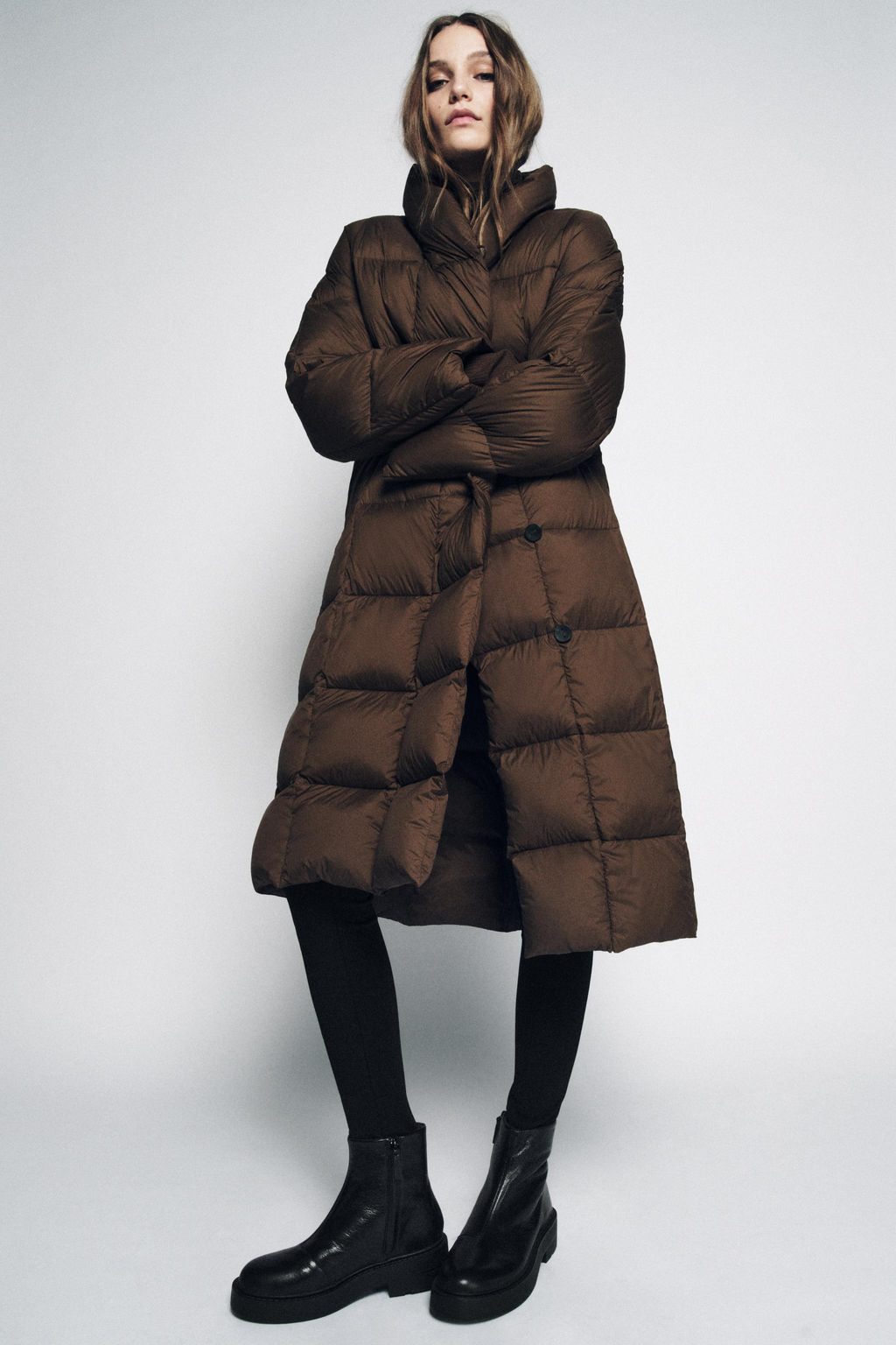 FLAT WATER-REPELLENT LEATHER ANKLE BOOTS - Zara фото 3