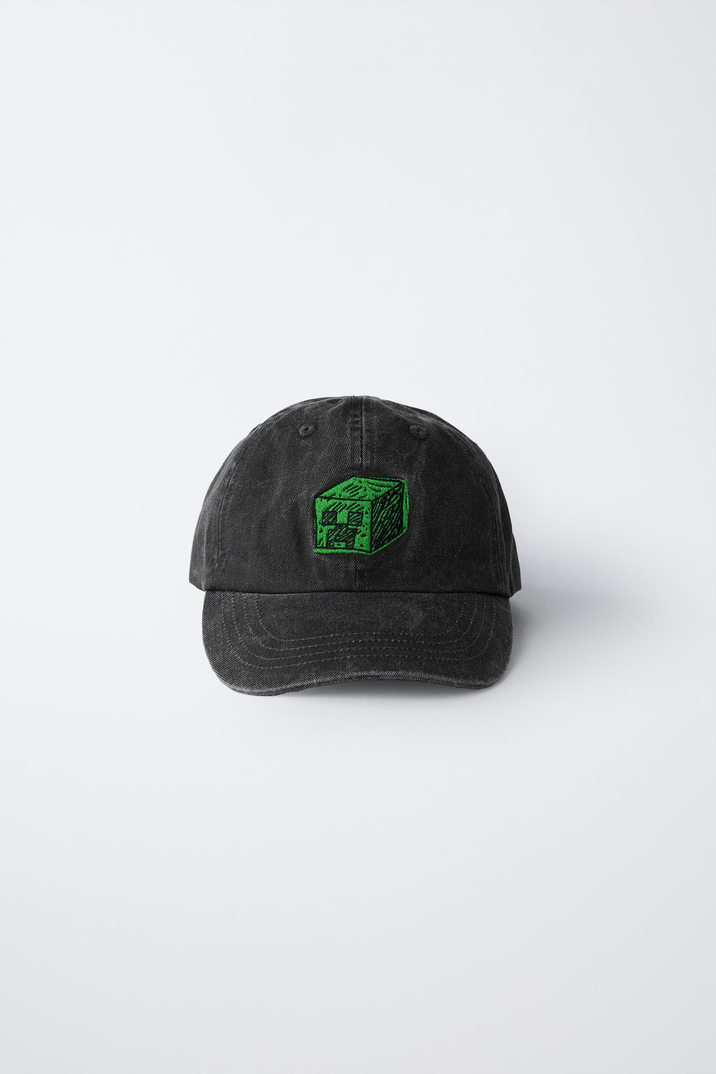 6-14 YEARS/ WASHED EFFECT CAP WITH MINECRAFT MOJANG AB. EMBROIDERY