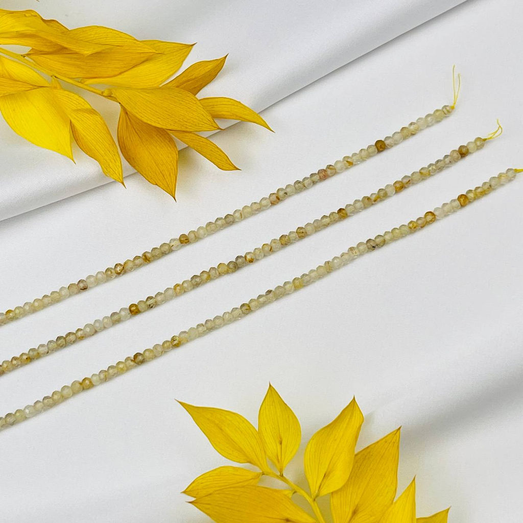 Бусины для украшений из Рутилового кварца "Волосатик" (140 бусин)