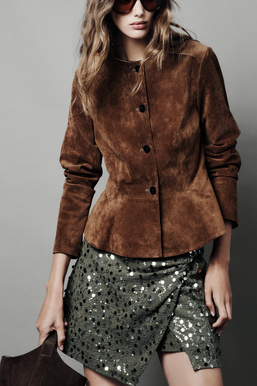 SEQUIN CROSSOVER MINI SKIRT - Zara фото 5