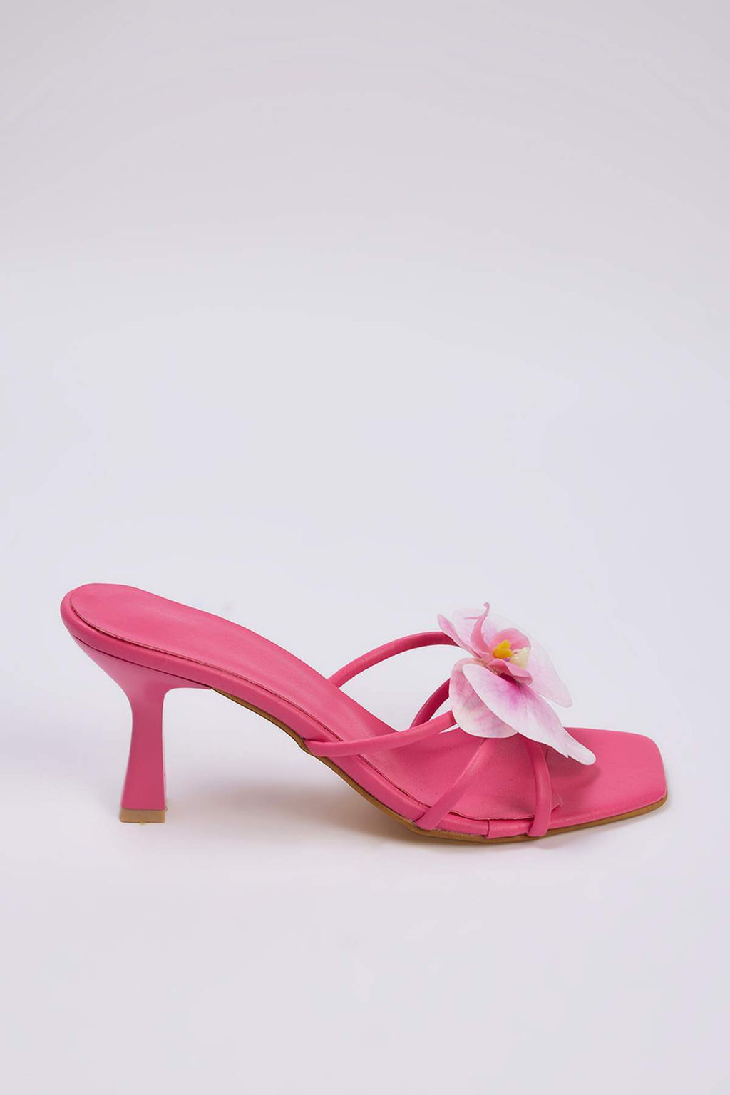 Trendyol Shoes Fusya Cicek Detayl? Kare Burun Kad?n Ince Topuklu Terlik TAKSS25TO00106 - Trendyolmilla фото 10