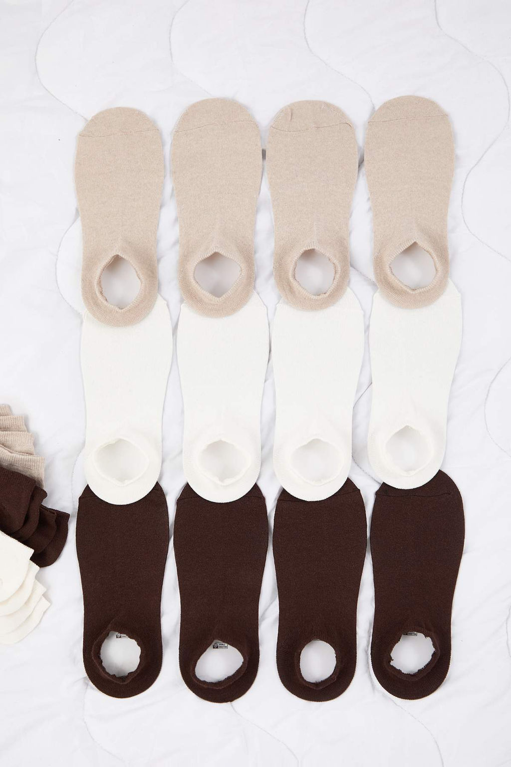 Kahverengi-Cok Renkli 12li Paket Soket Boy Orme Corap TEDAW25CO00002