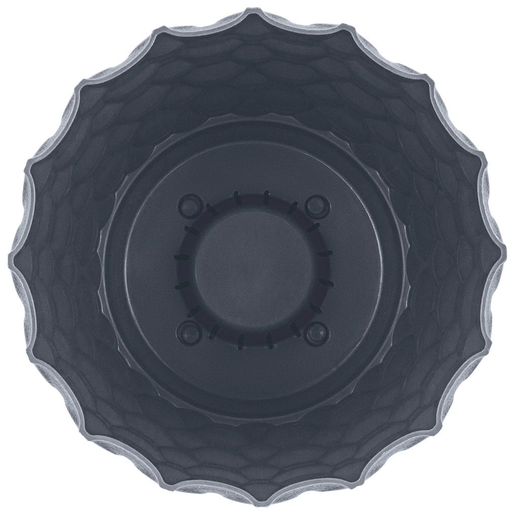 Ingreen Горшок для цветов пластмассовый Wave 2,5л, д17,5см, h16см, с дренажной сеткой и съемным поддоном, вулканический серый (Россия) - Домашняя Мода фото 3