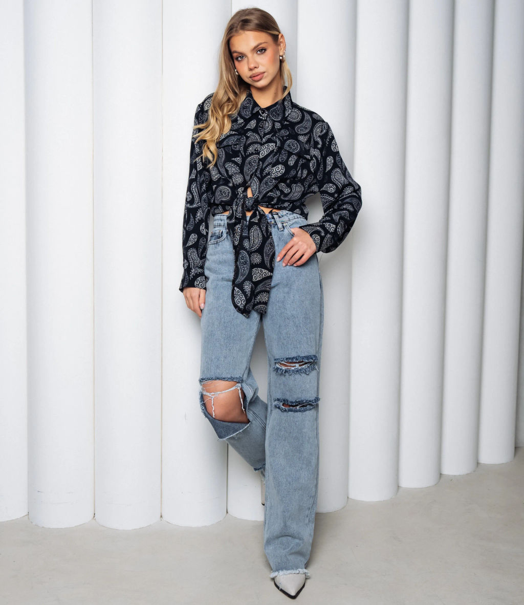 Блуза #КТ2580 (1)-1, тёмно-синий - Dommod фото 4