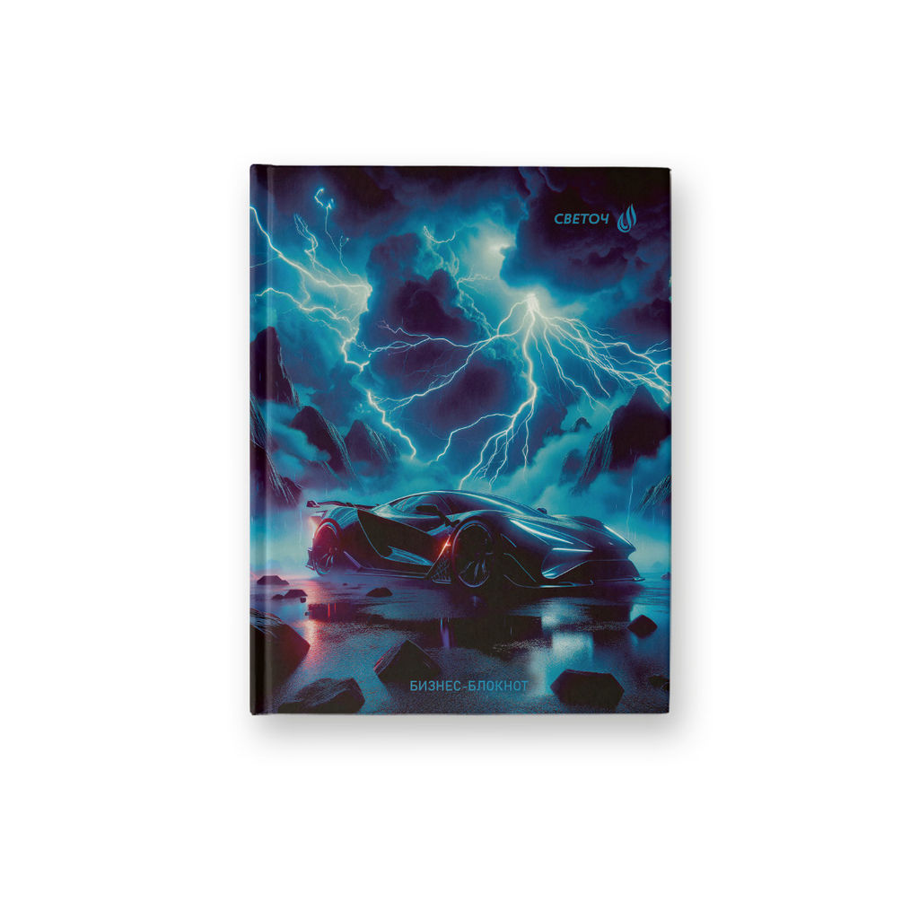 Светоч Бизнес-блокнот, глянцевая ламинация ББ95 A6 64 л. 24 шт. клетка Гроза 01150