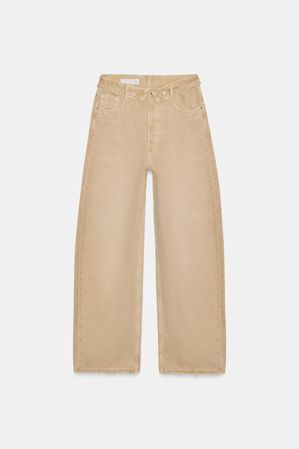 JEANS CINTURA DOBLADA TRF TIRO MEDIO / Tostado - Zara фото 7