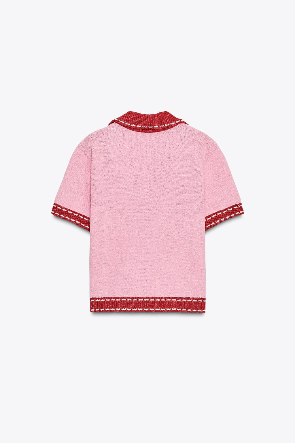 STITCHED KNIT CARDIGAN WITH SHORT SLEEVES - Zara фото 14
