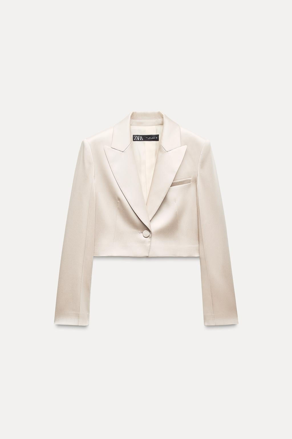 CROPPED SATIN BLAZER - Zara фото 3