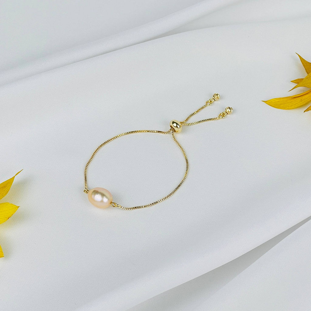 Браслет регулируемый с камнем Жемчуг - Радуга самоцветов фото 2