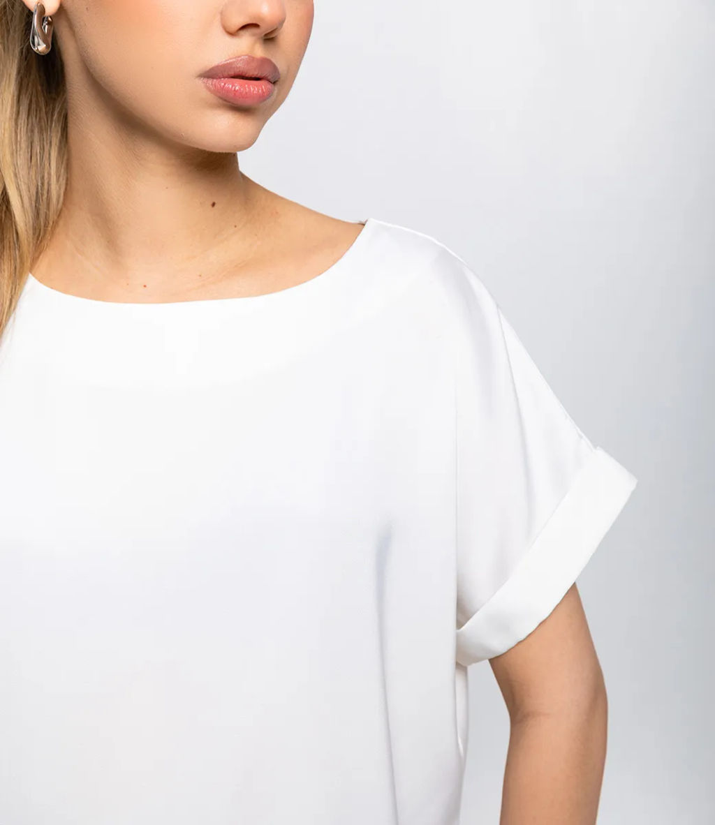 Блуза #ОКТ035001-1, молочный