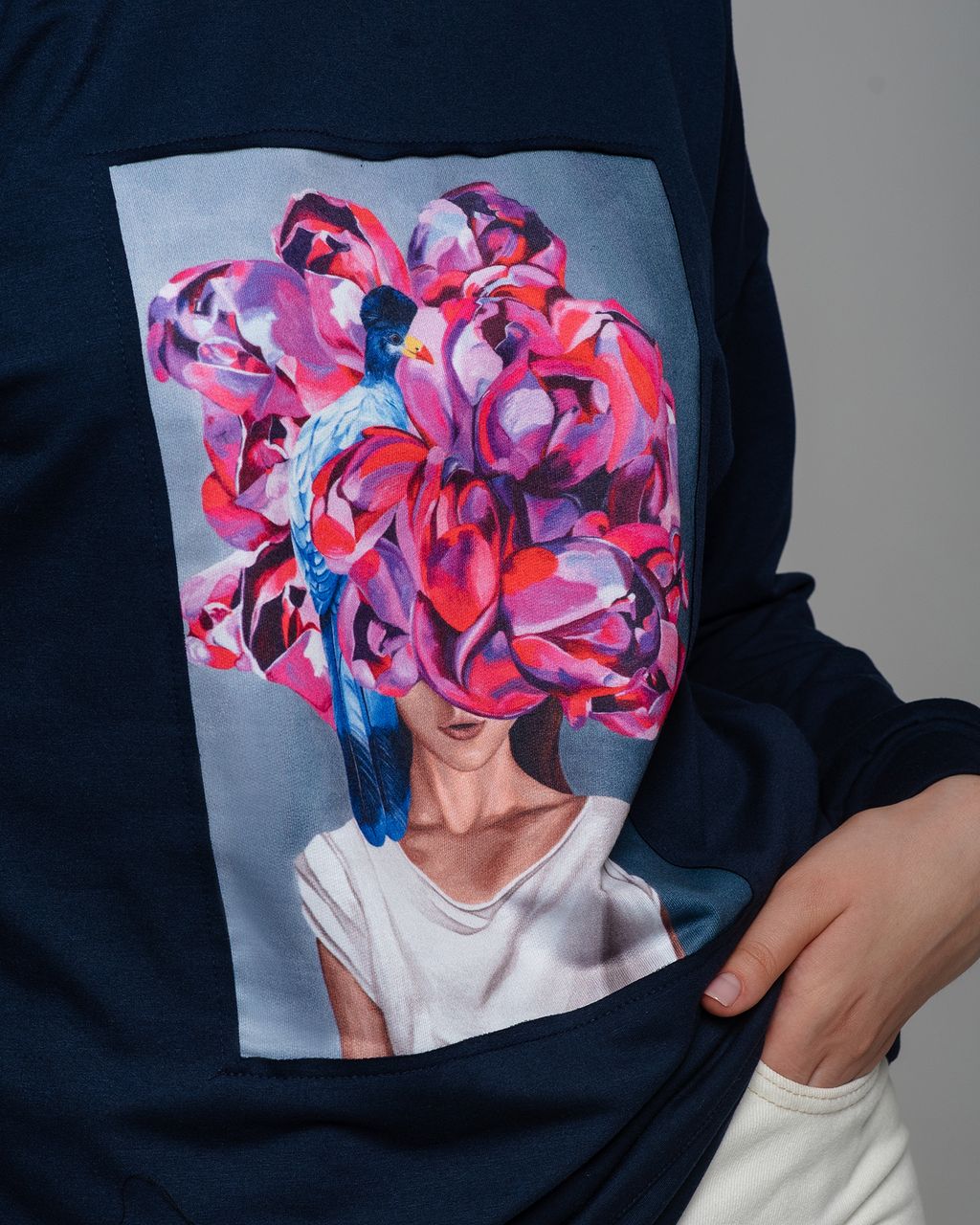 Удлинённый свитшот со вставкой ASTP037, джемпер, футер - Sahar art lab фото 5