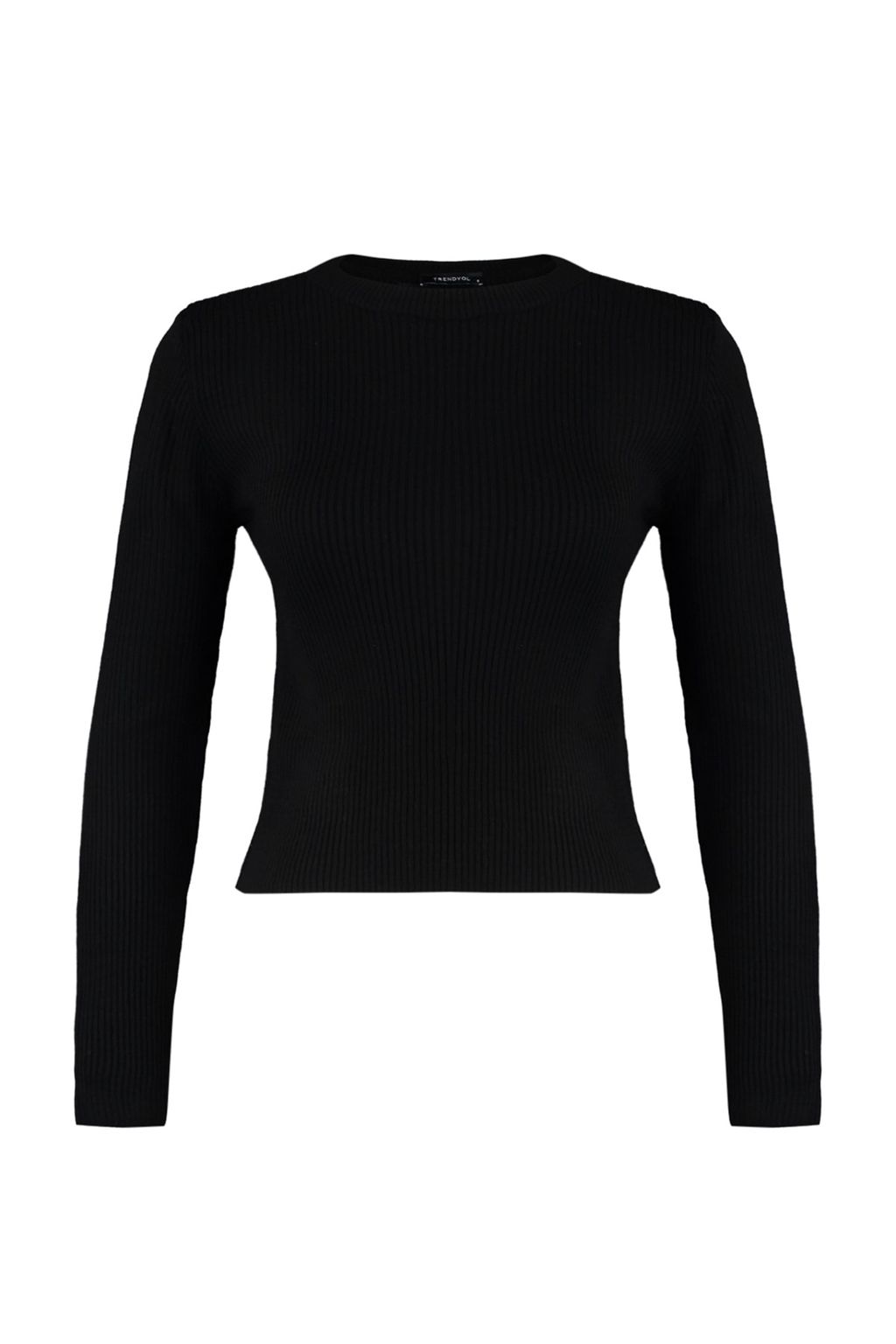 Siyah Basic Fitilli Triko Kazak TWOAW22KZ1708