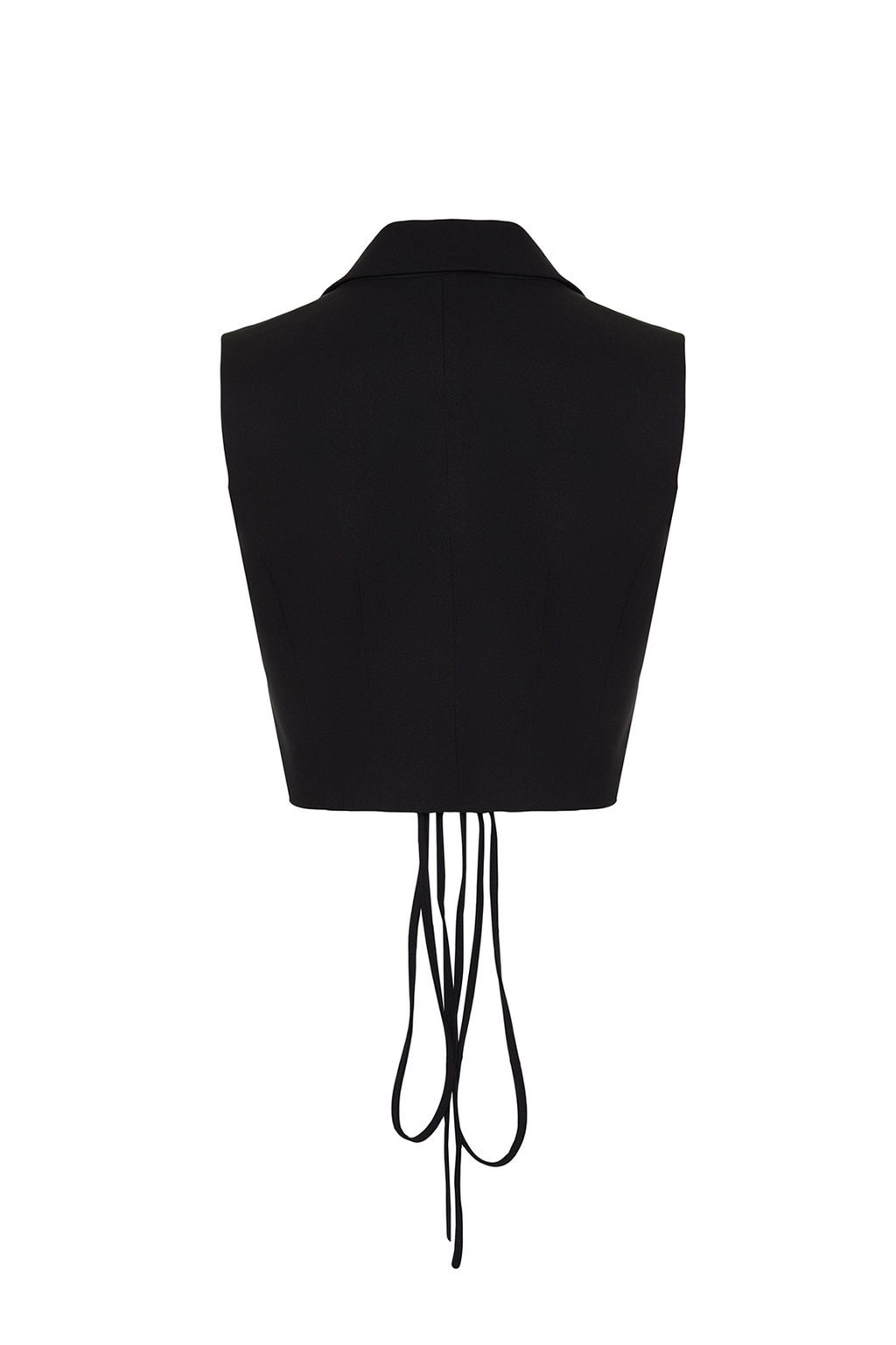 Trendyolmilla Siyah Fitted Dokuma Crop Yelek TWOSS24YE00032  фото 8